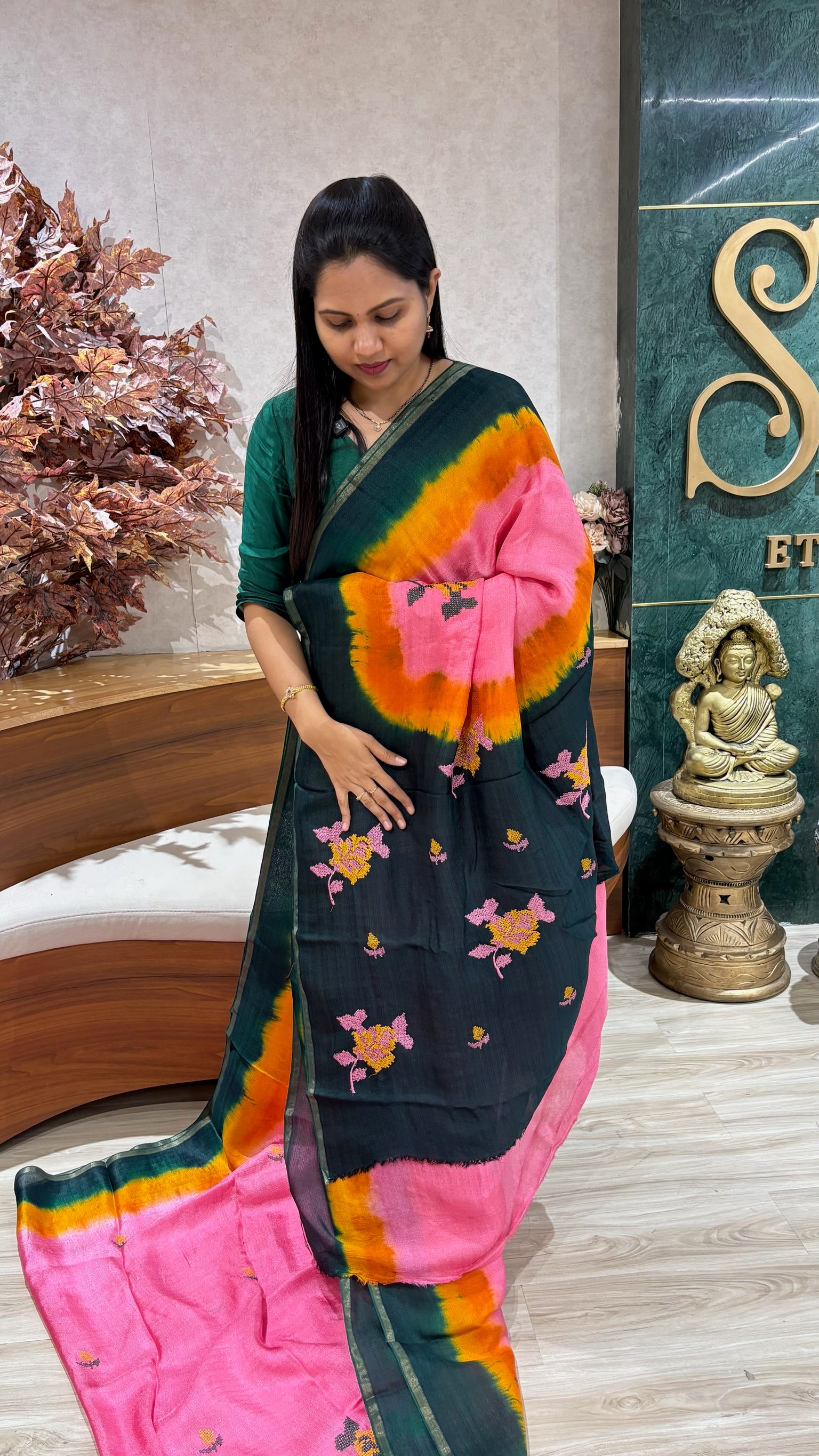 Jute silk saree