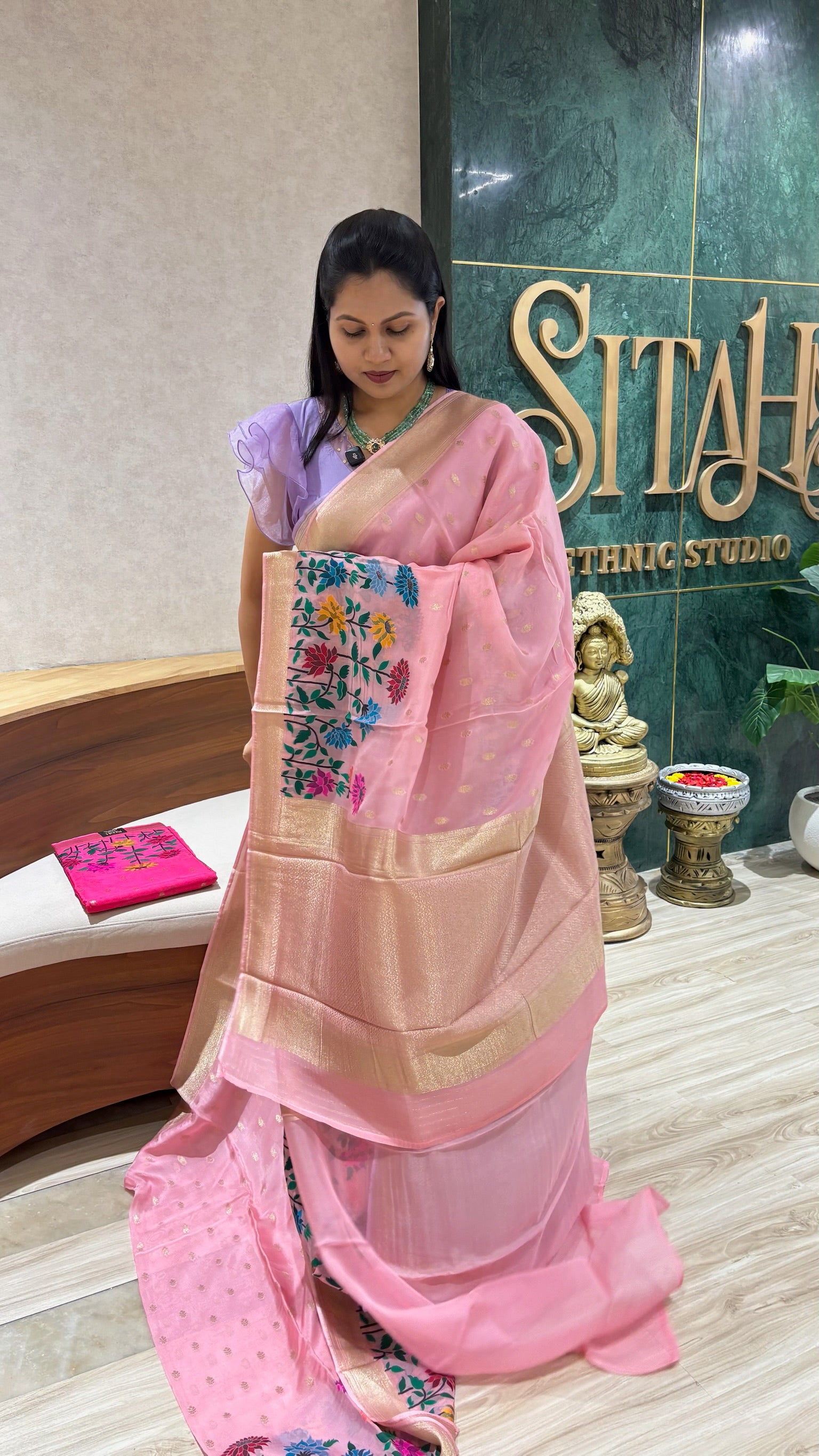 Crepe organza baby pink