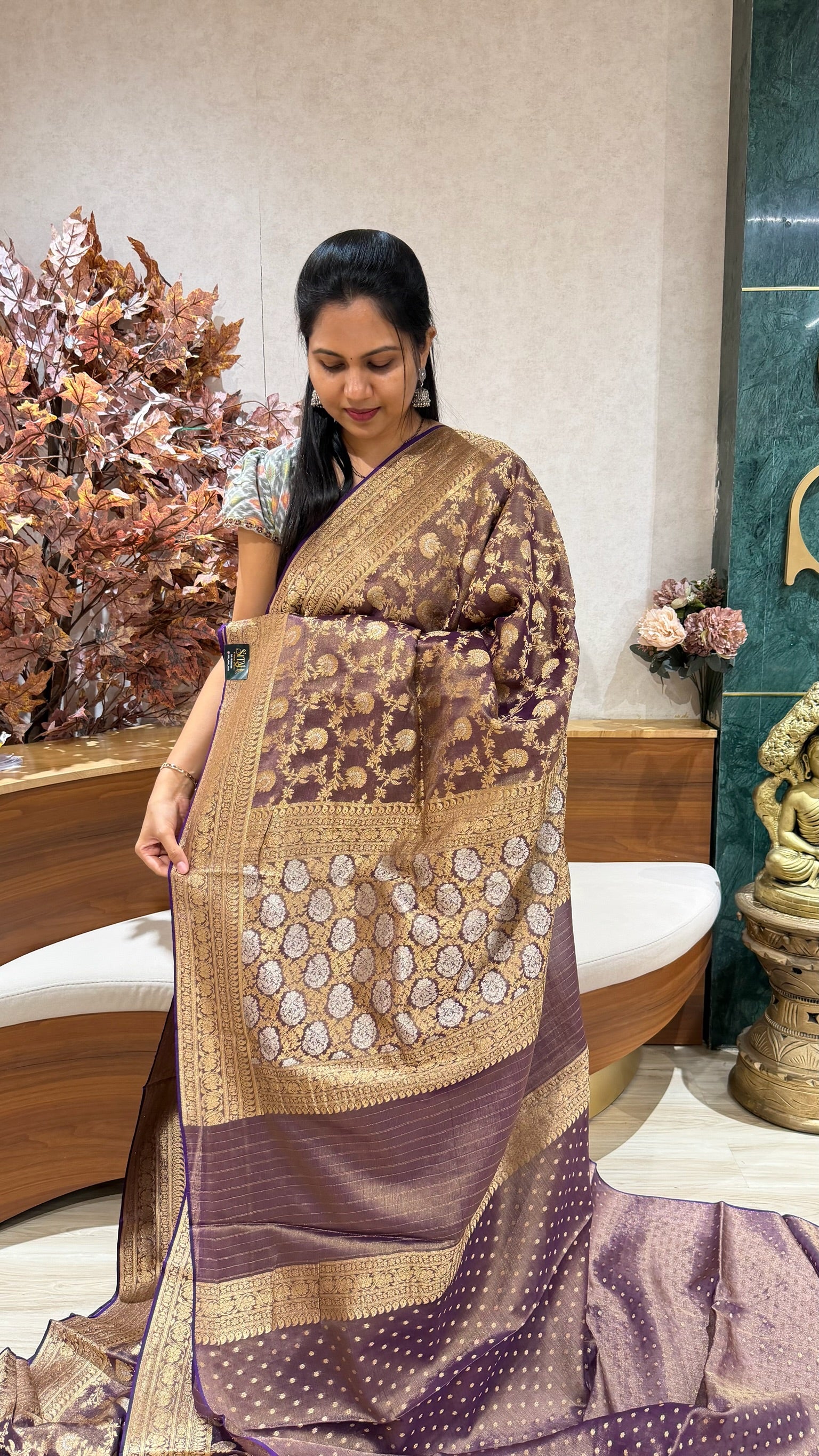 tissue banaras all over purple
