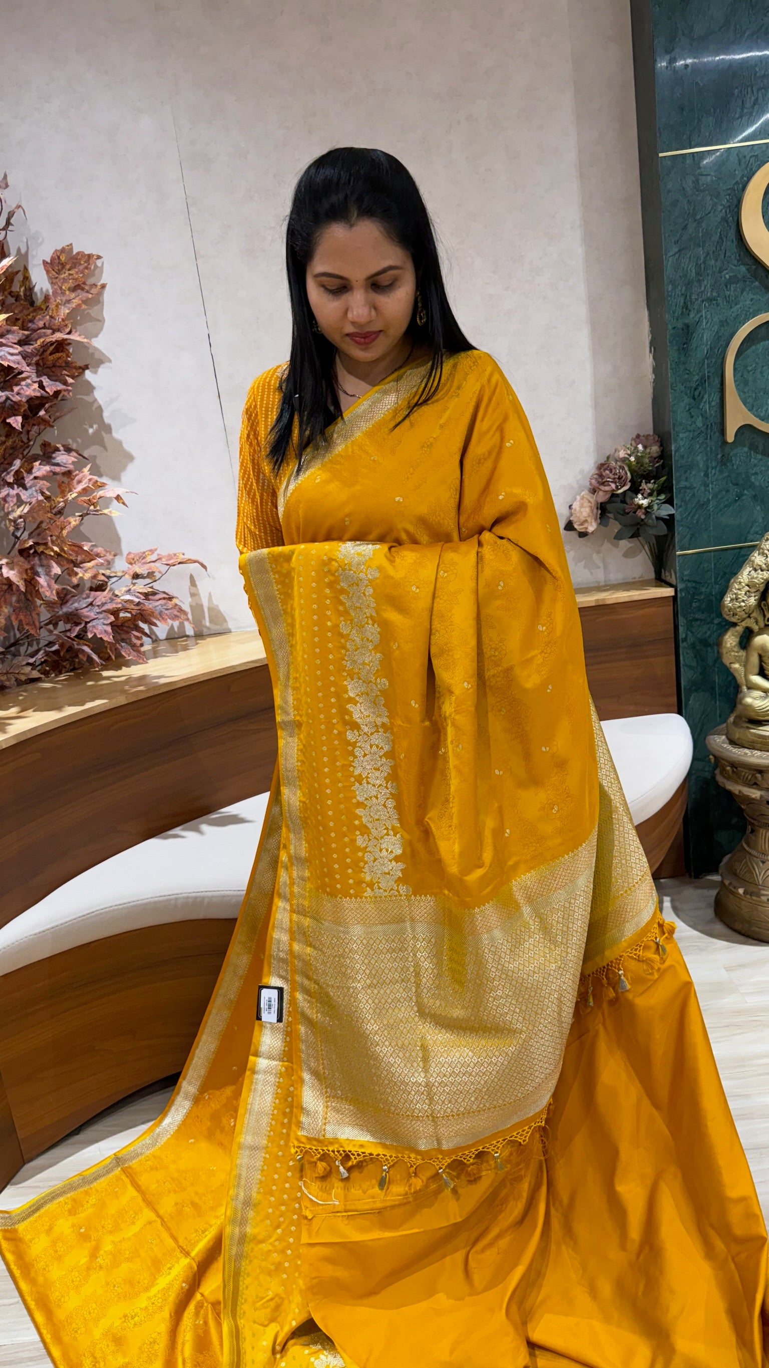 Mashru banaras yellow