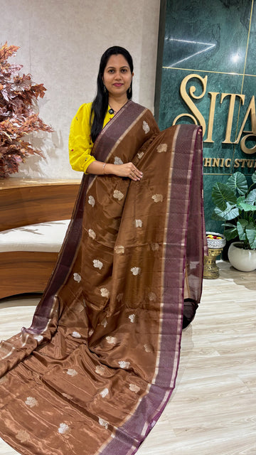 Mashru silk brown
