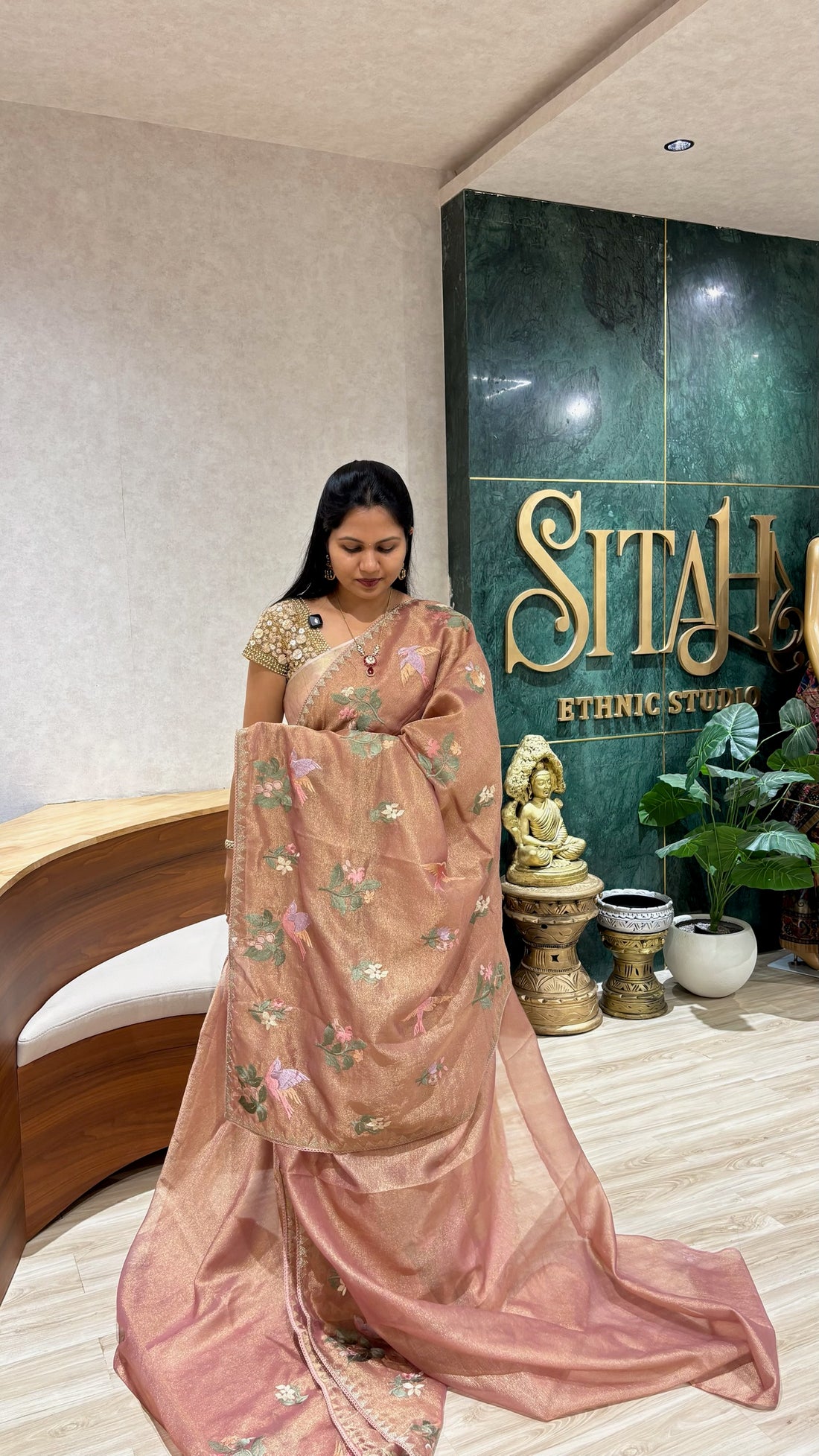 Crush tissue peach pink