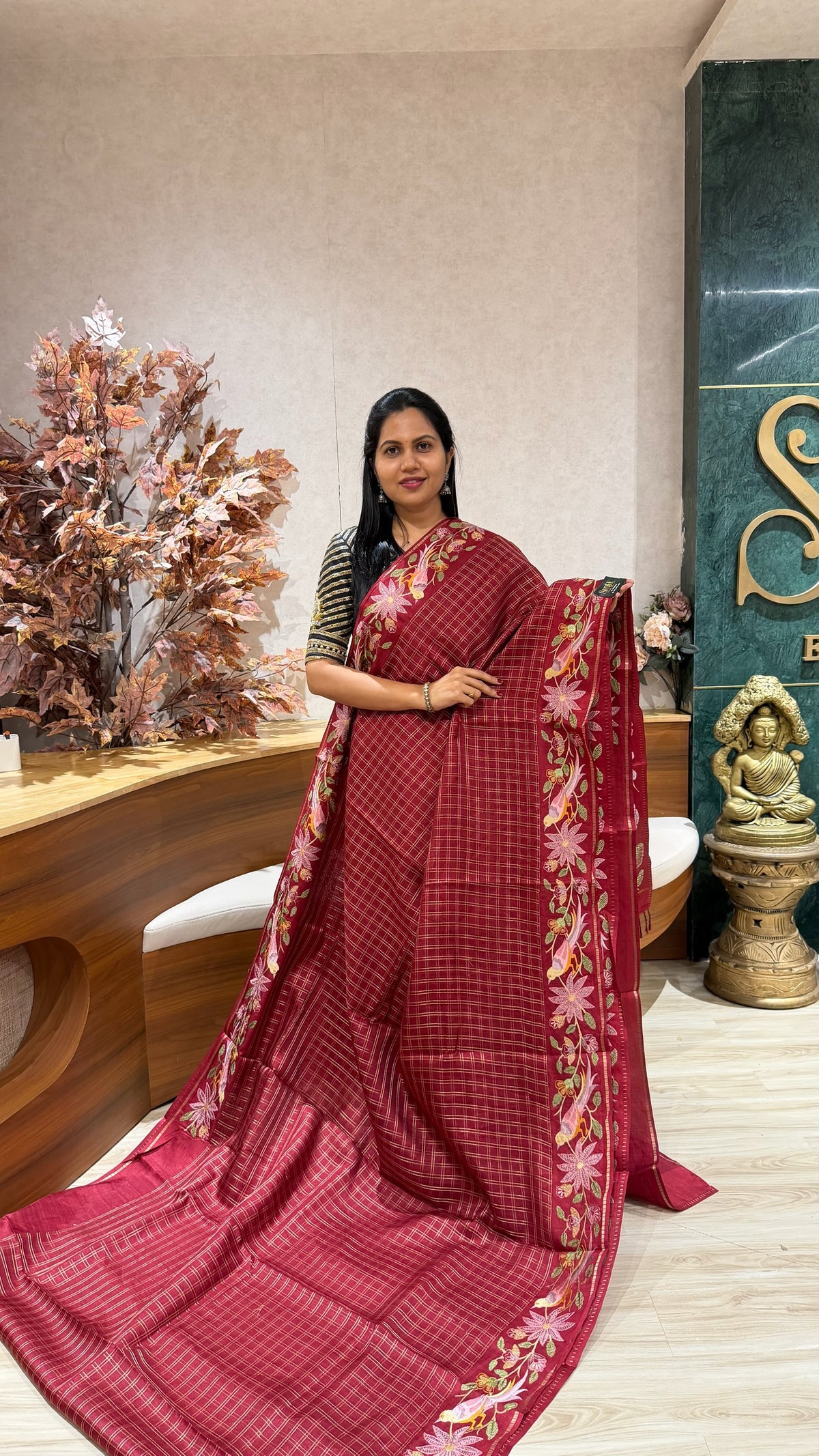 Tussar embroidery
