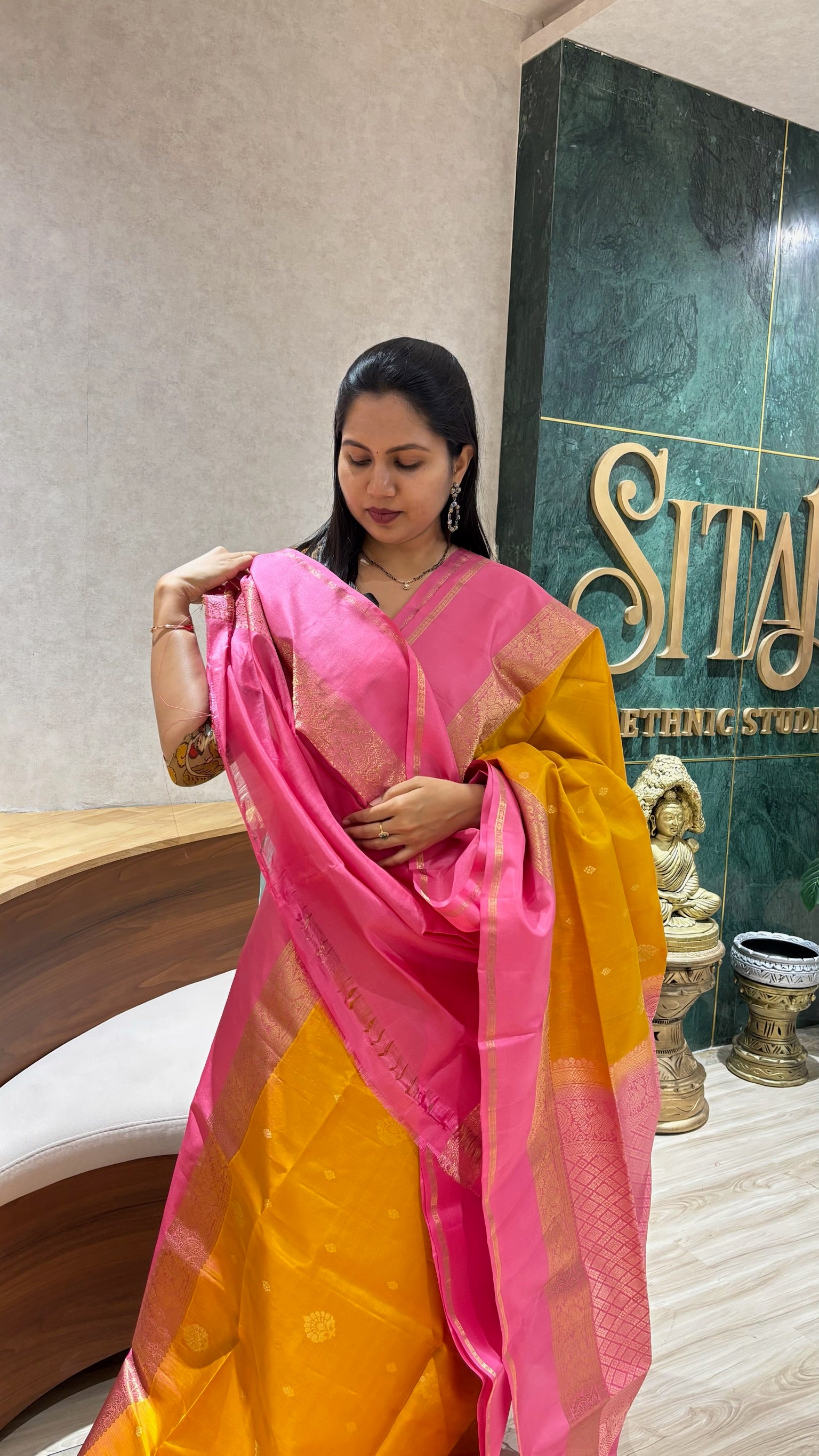 Handloom kanchi yellow