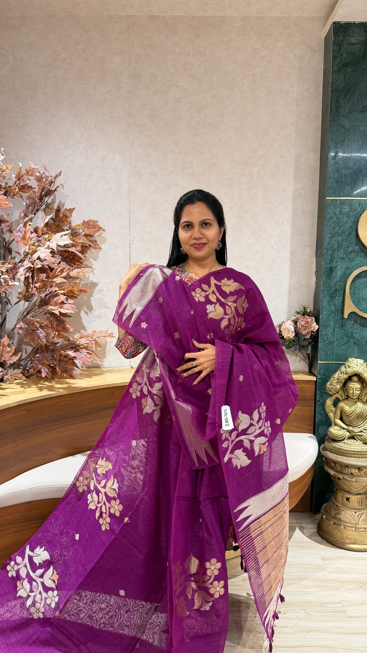 Linen saree