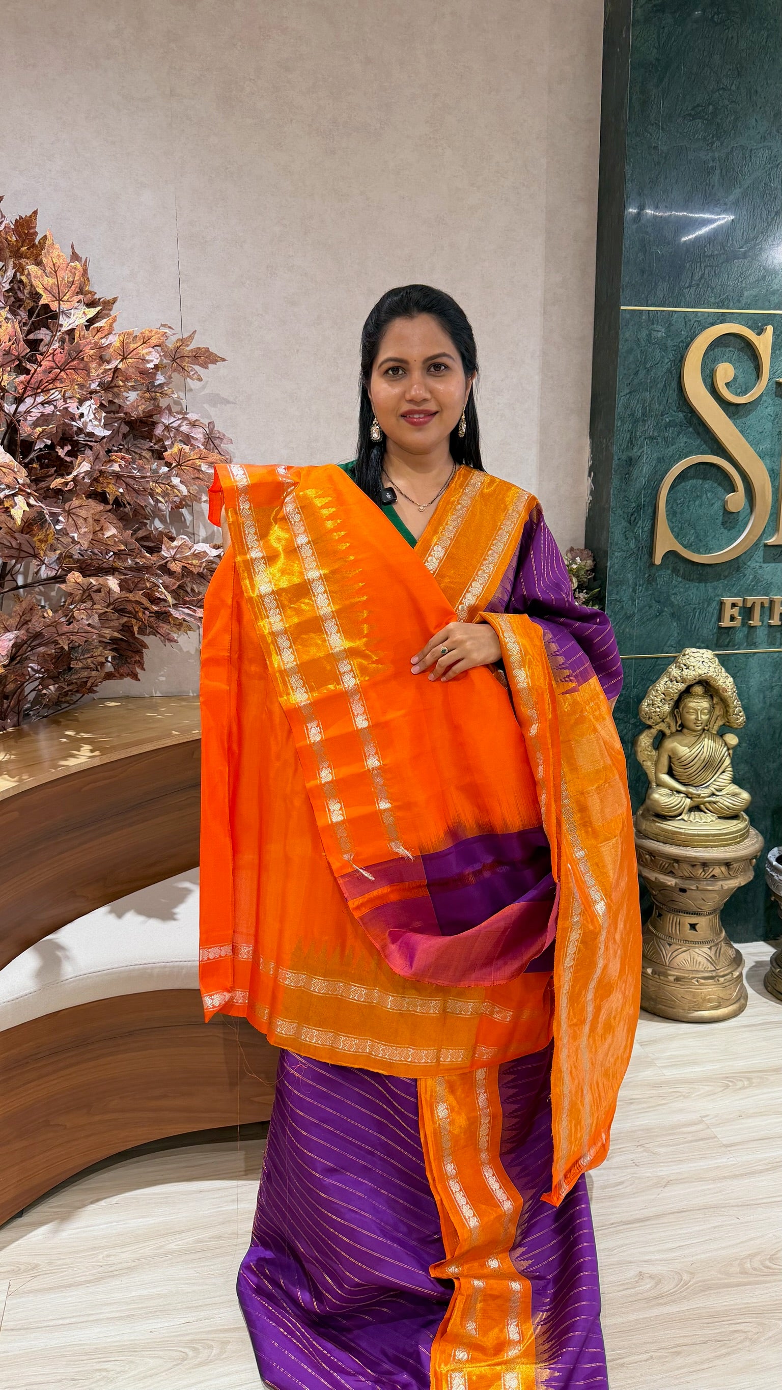 Handloom  gadwal tissue border