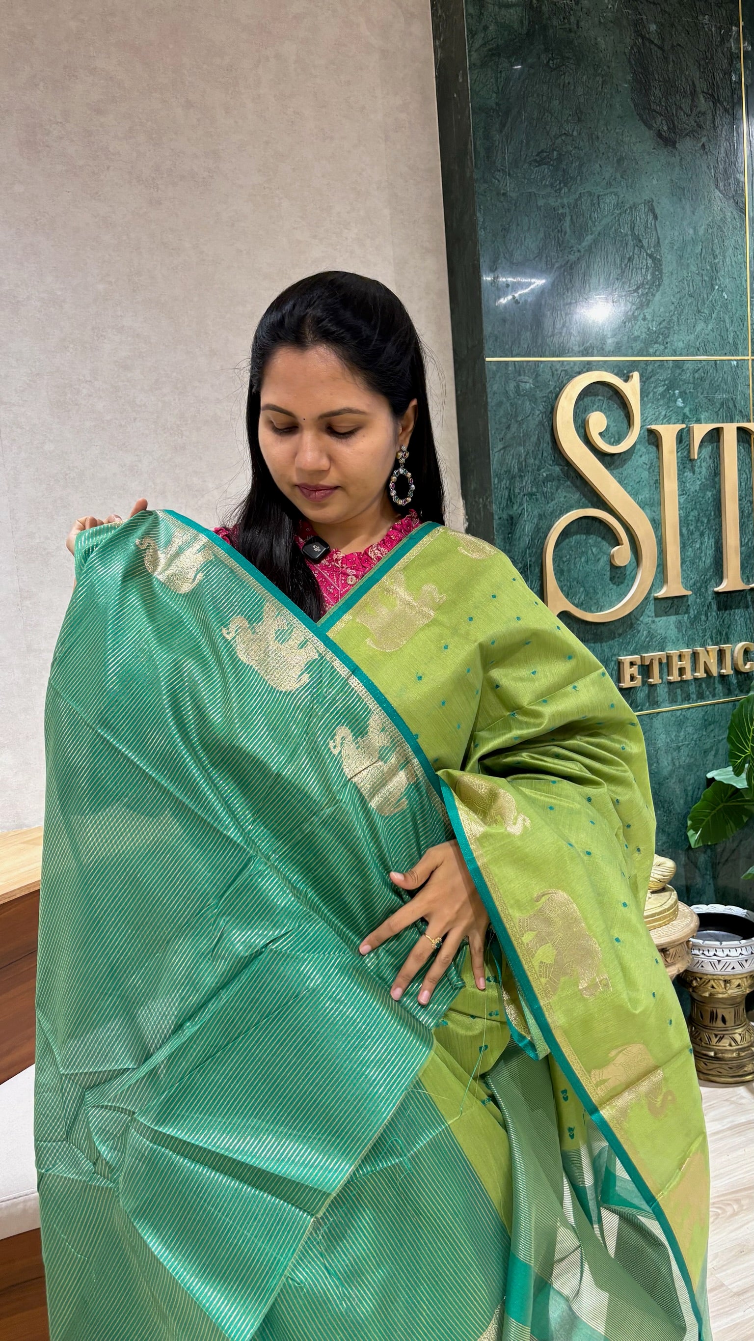 Tussar elephant green