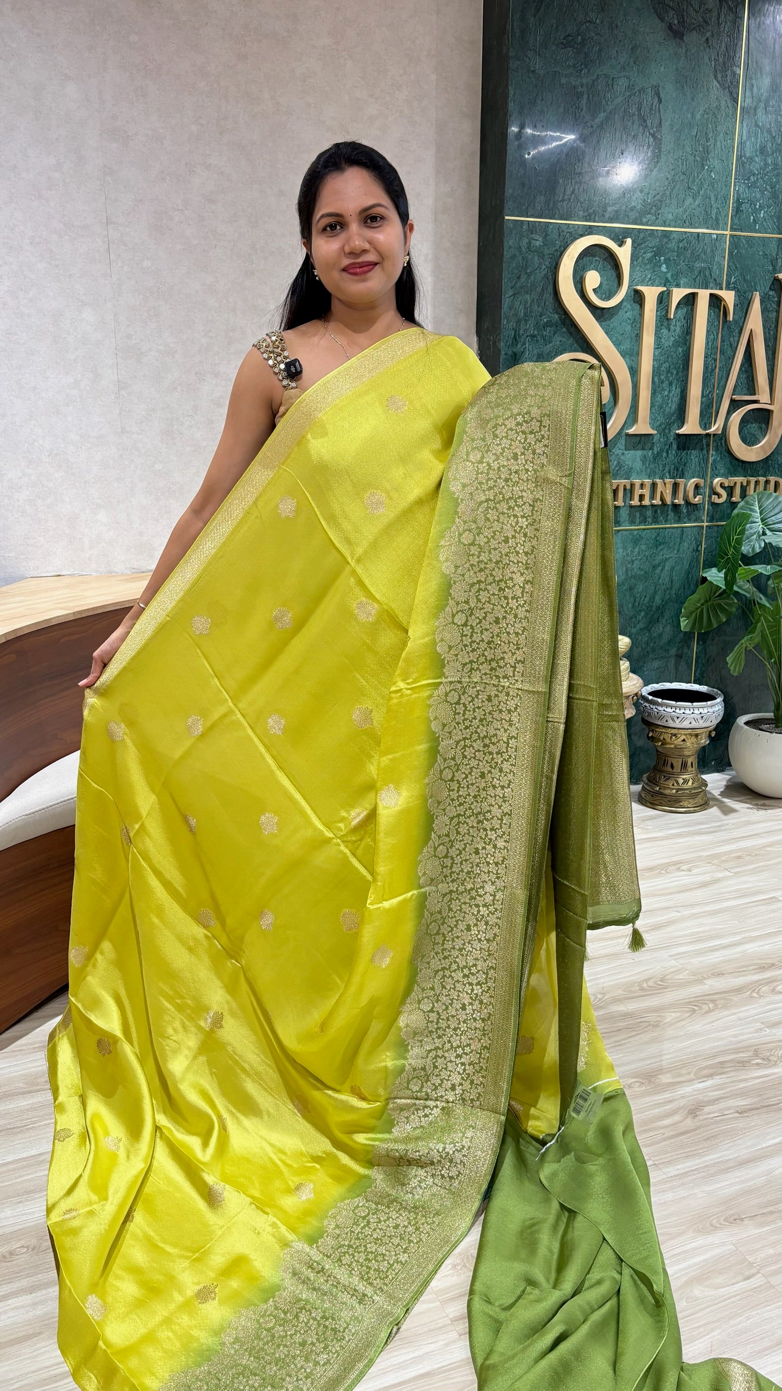 Tissue  georgette lemon yellow