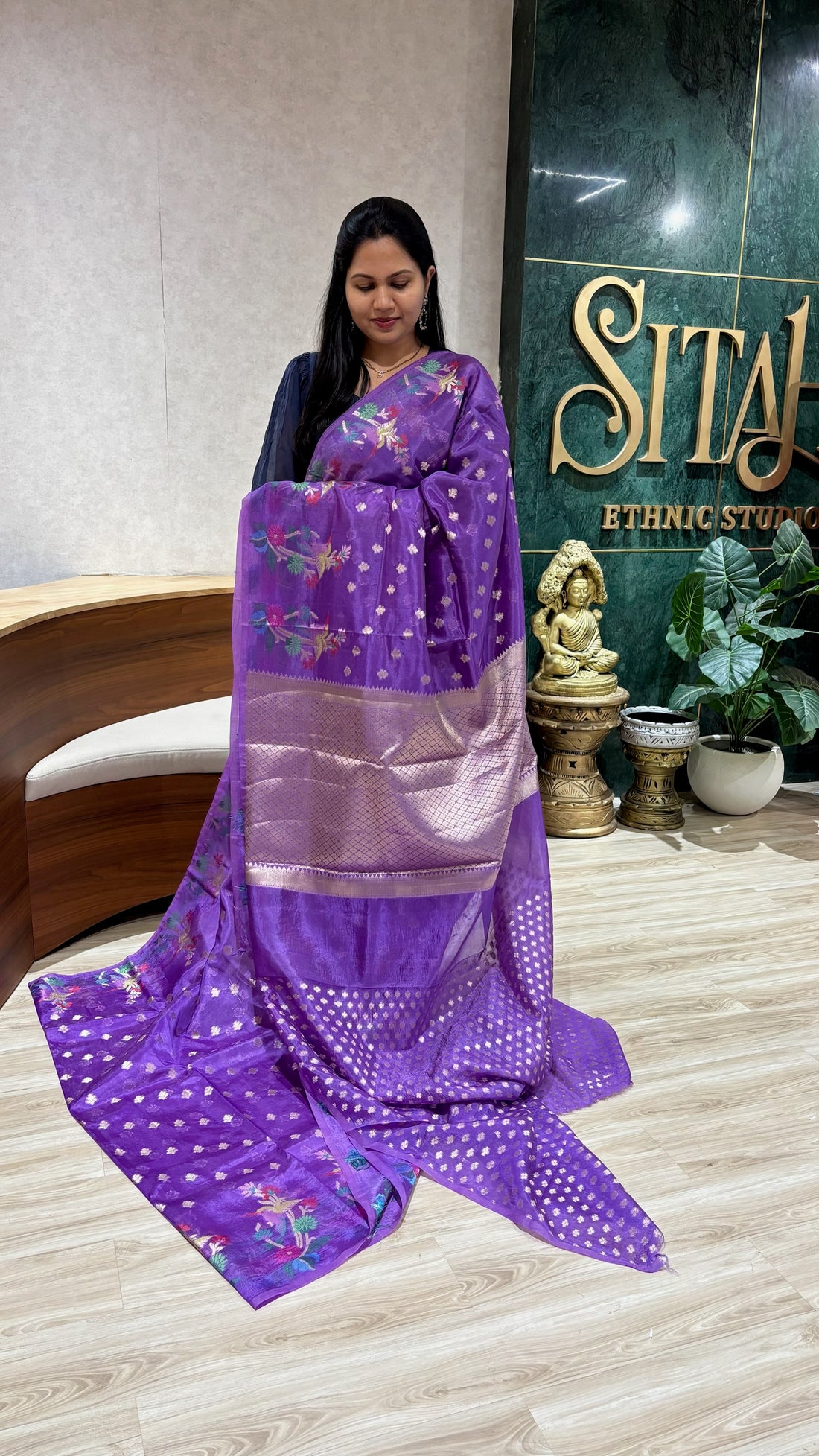 Paper silk buti border