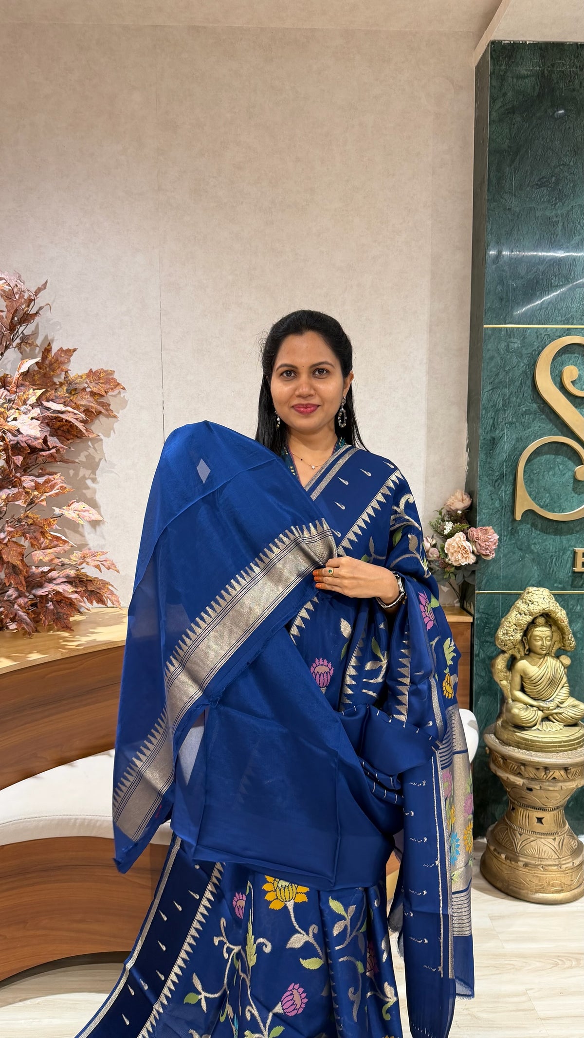 Kosa silk jhamdani blue