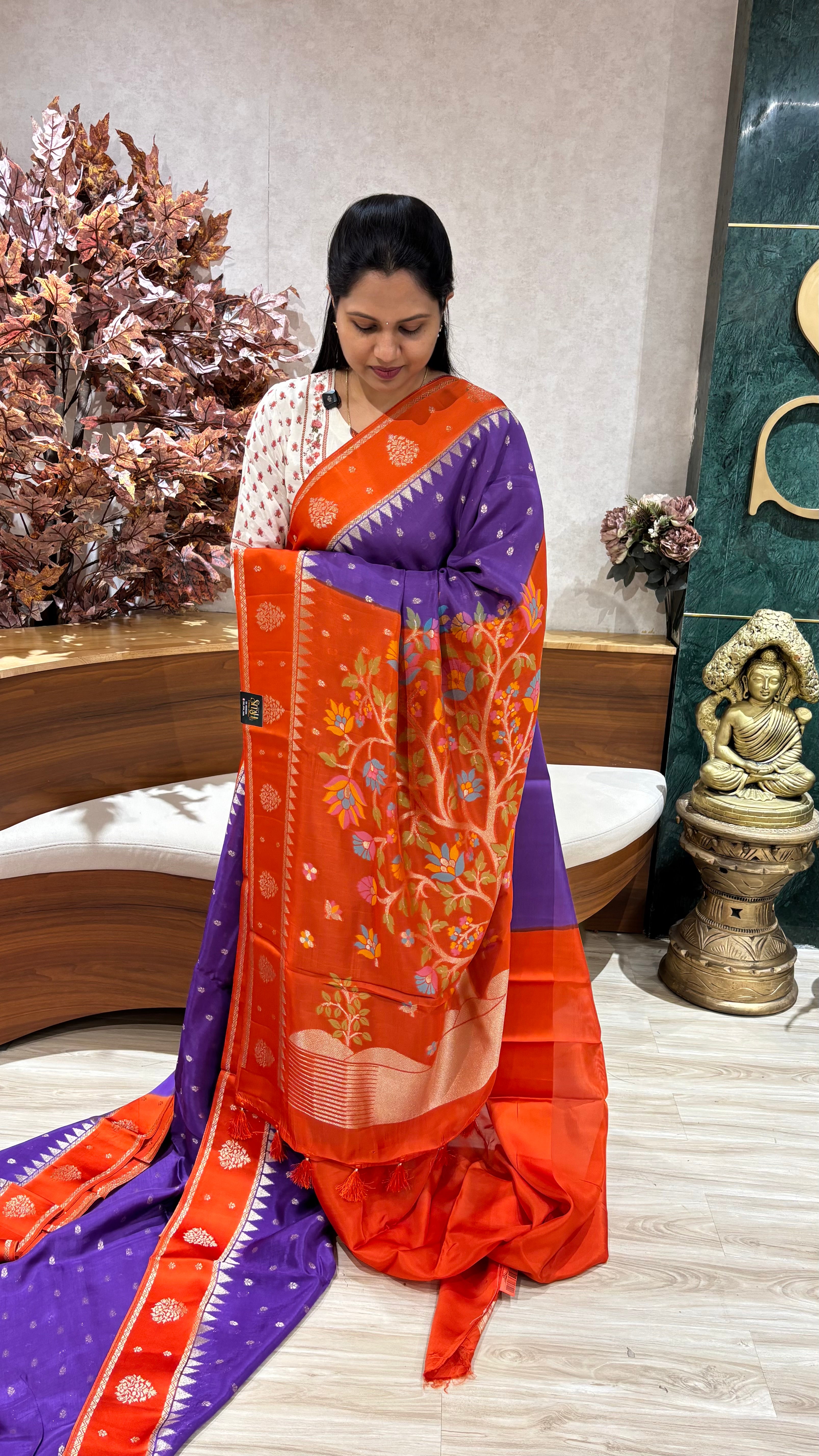 Georgette jhamdhani pallu