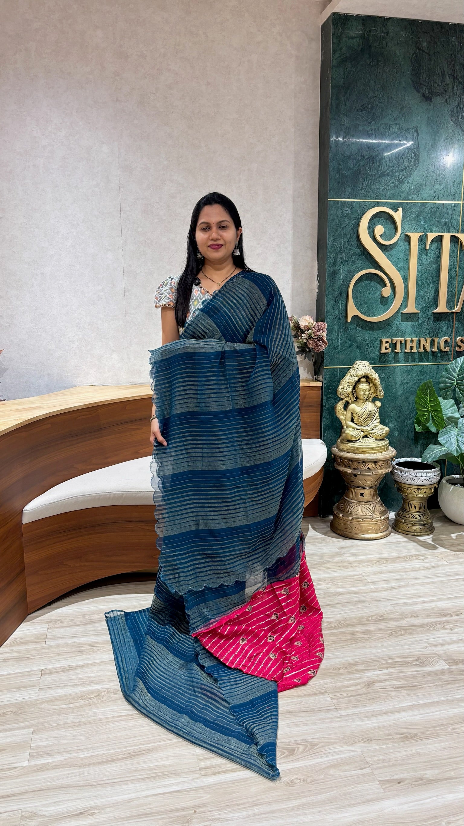 Fancy chiffon peacock blue