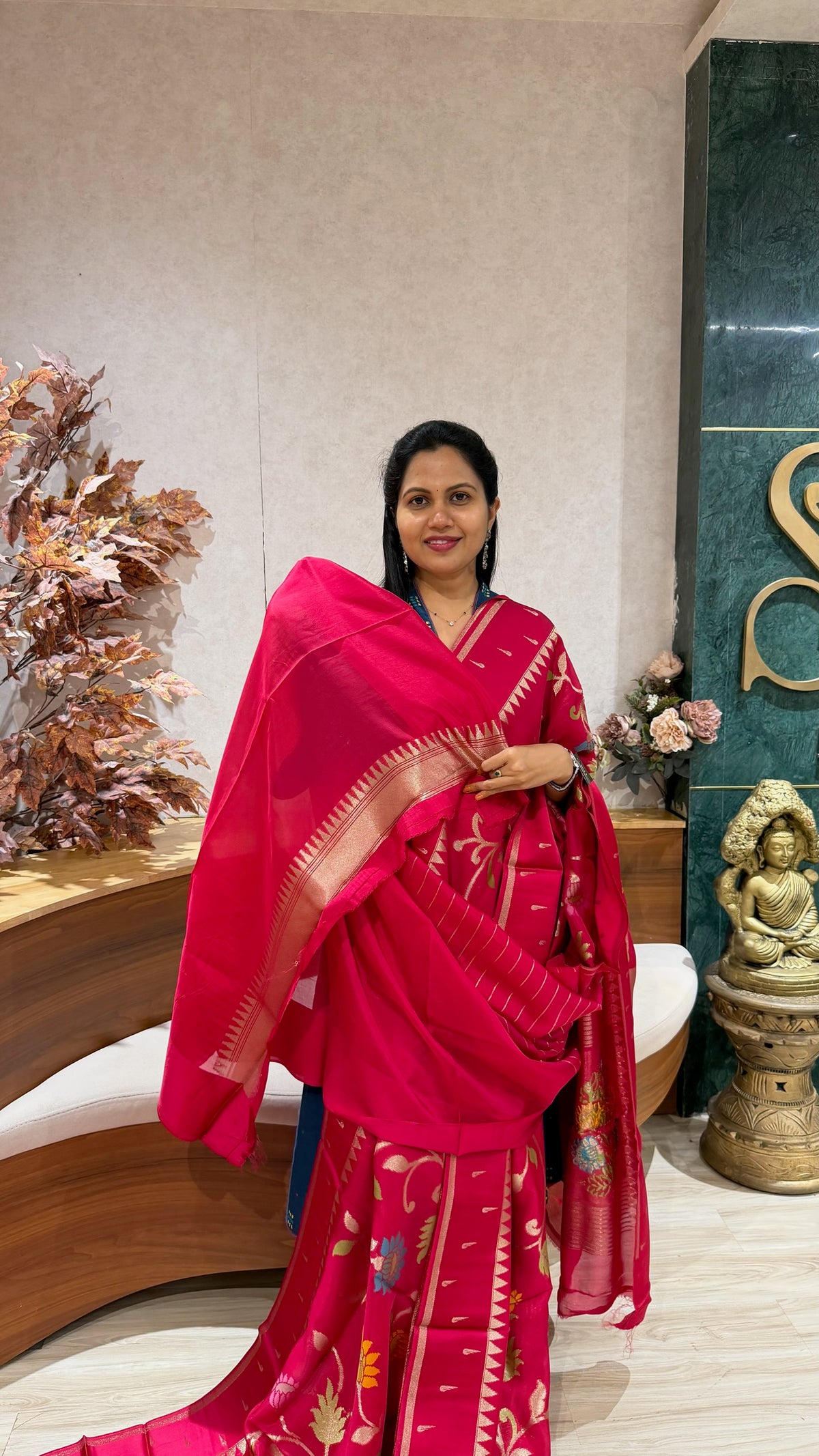 Kosa silk jhamdani pink