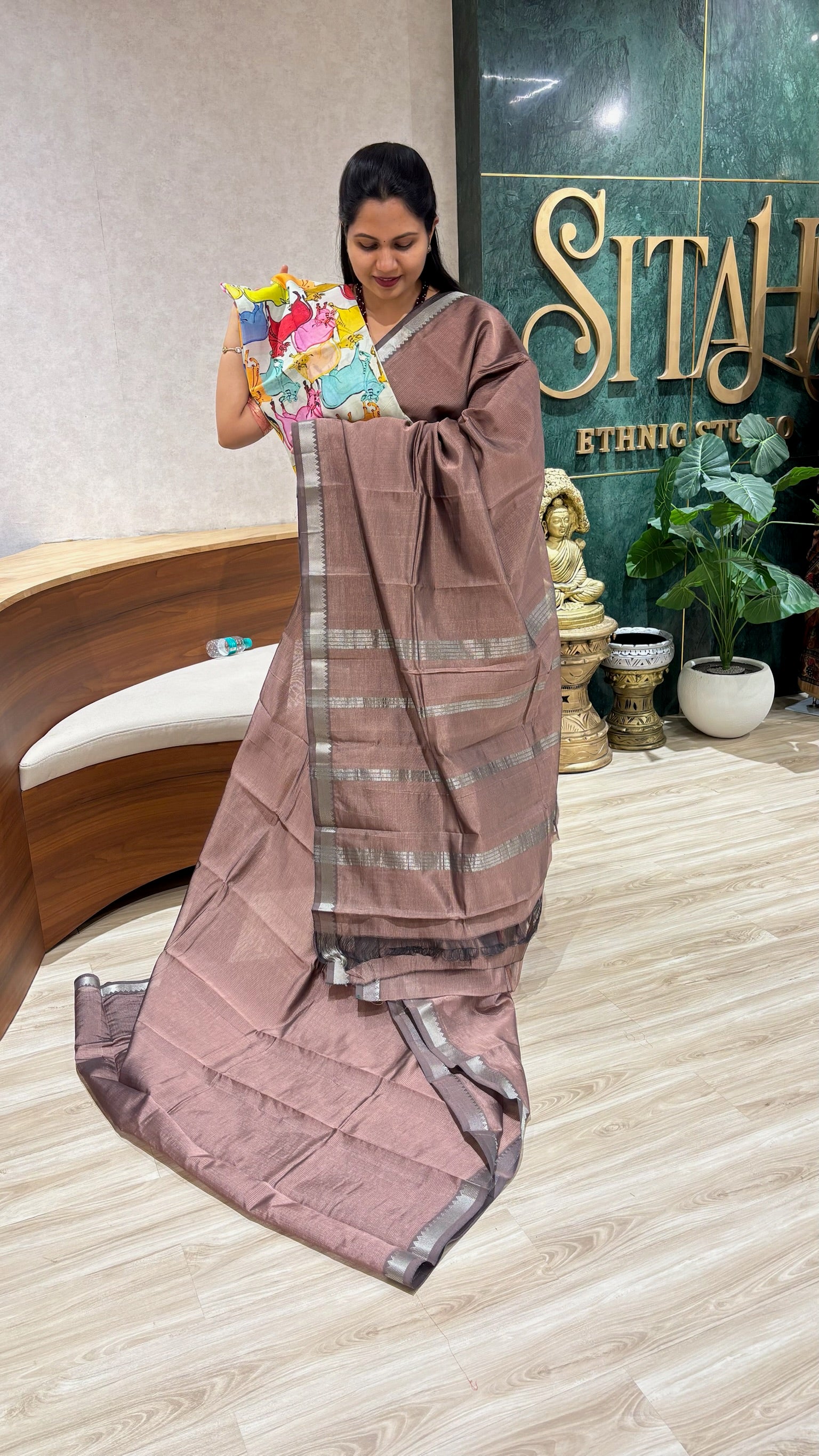 Mangalagiri pattu with digital print