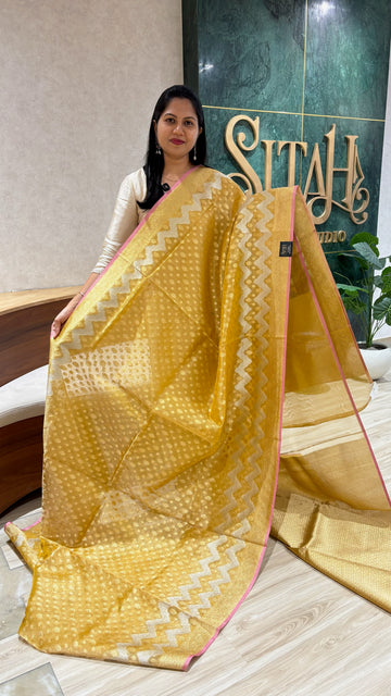 Tissue saree golden shade
