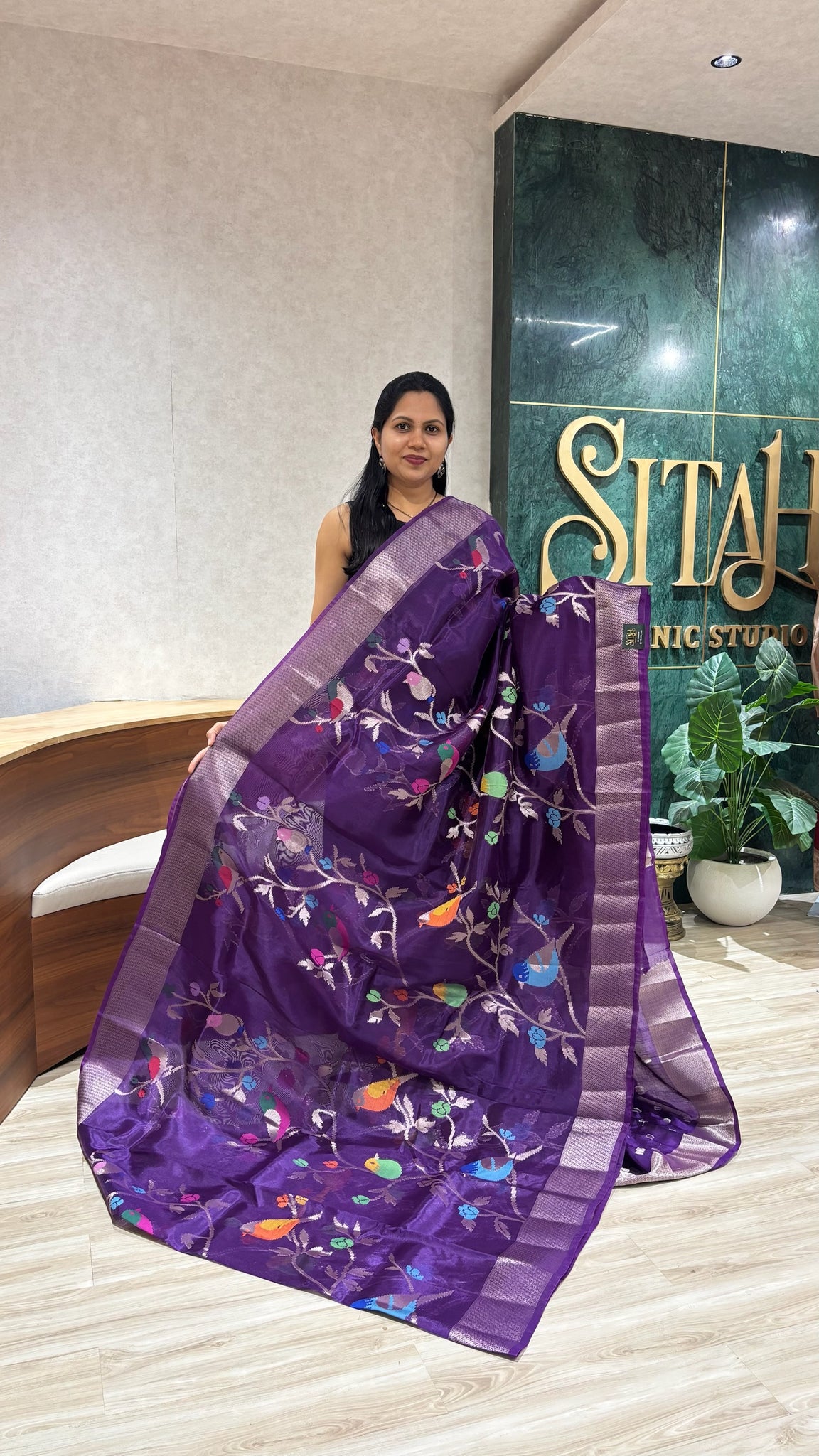 Paper silk all over purple