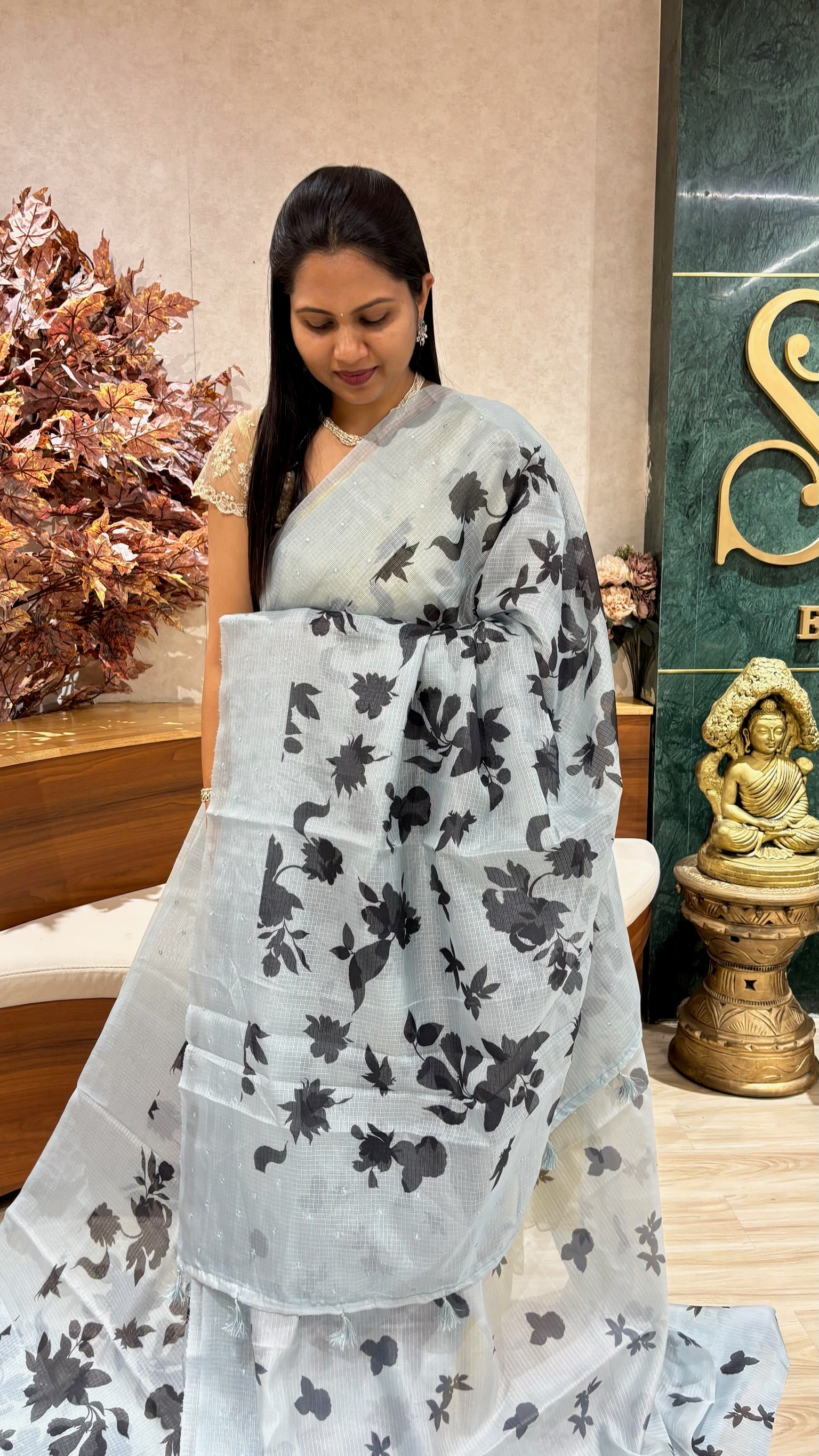 Silk kota sky blue