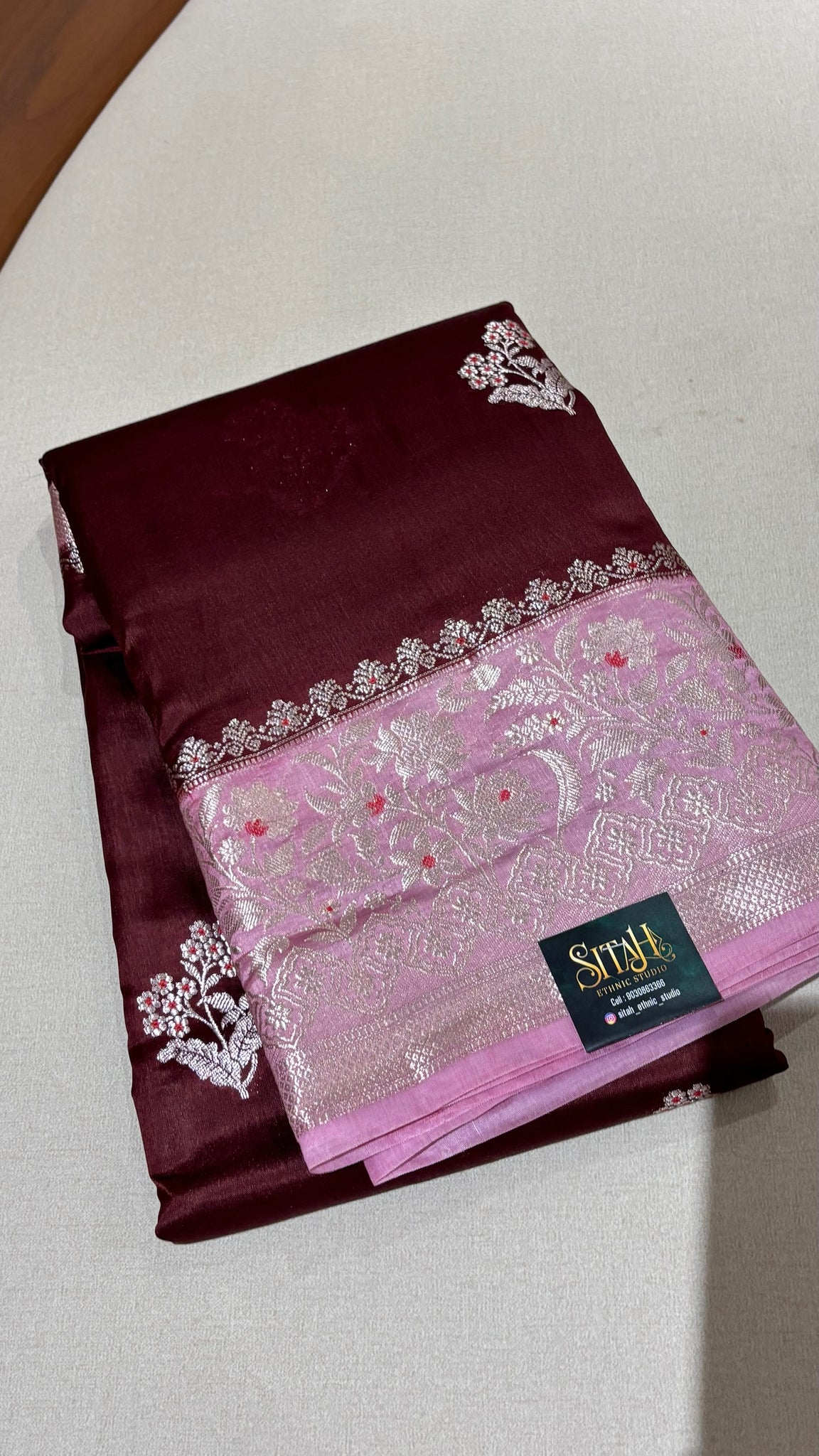 Fancy mango pattu maroon