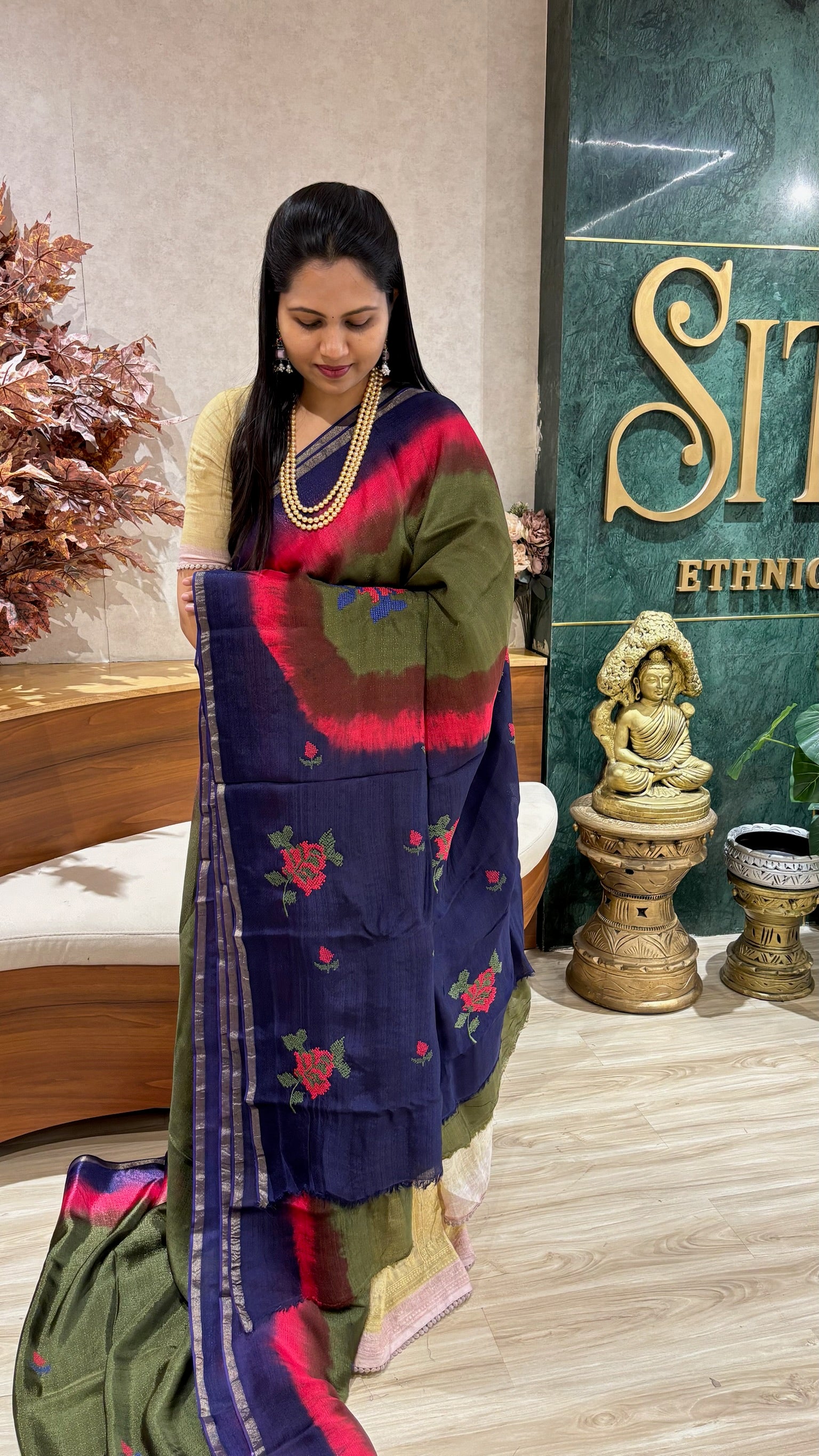 Jute silk saree