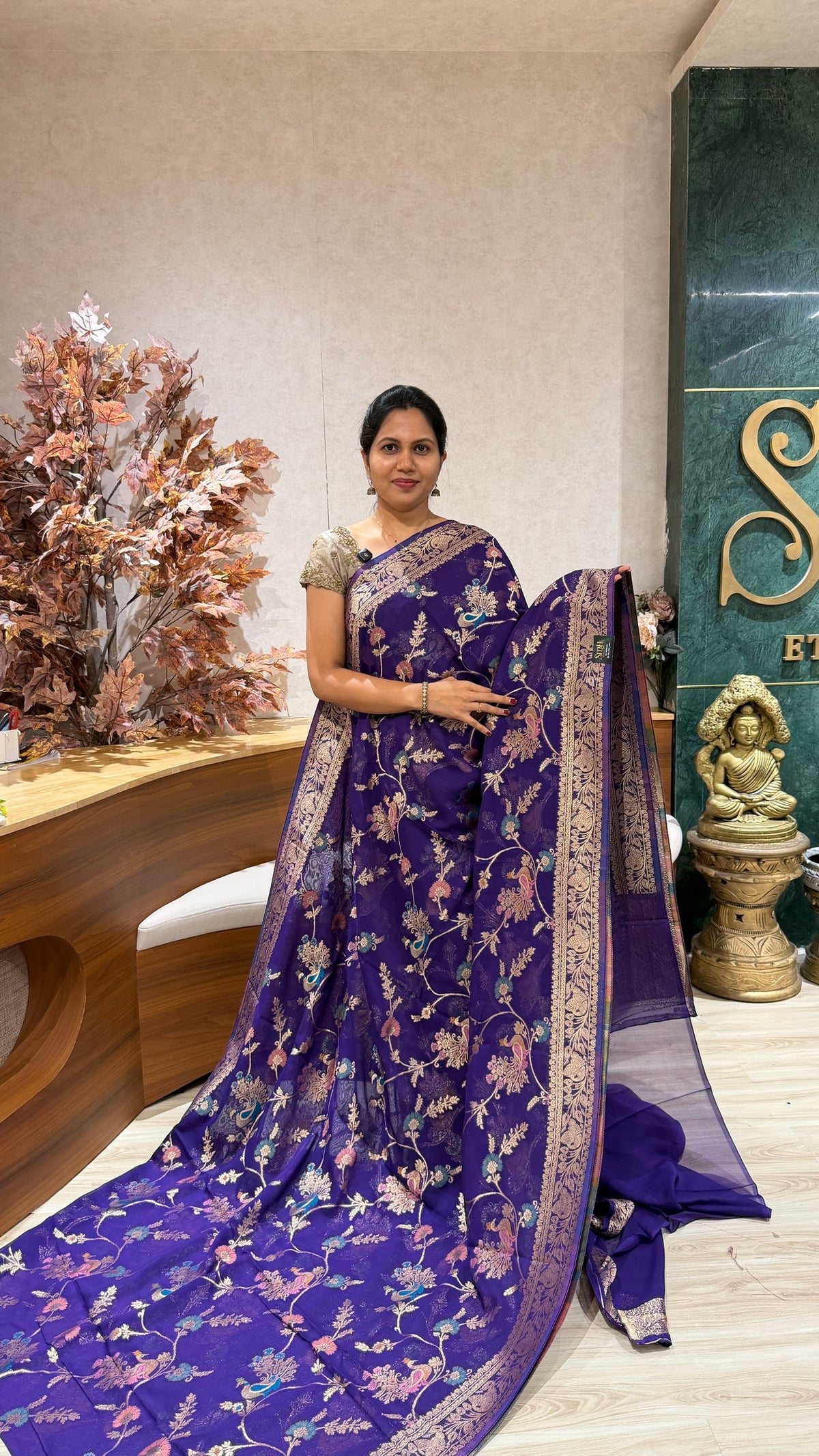 Banaras georgette purple