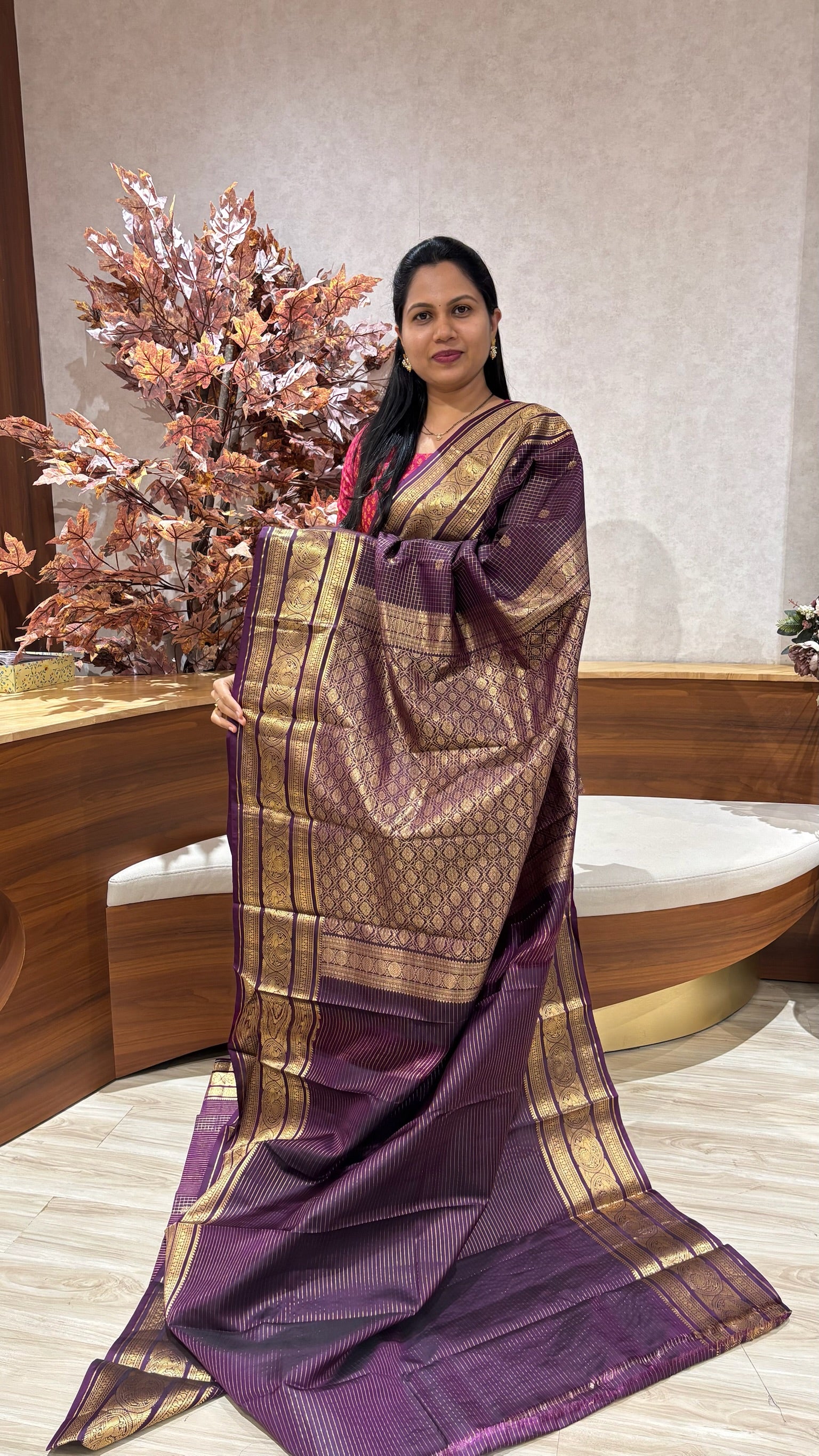 Handloom vintage Kanchi purple