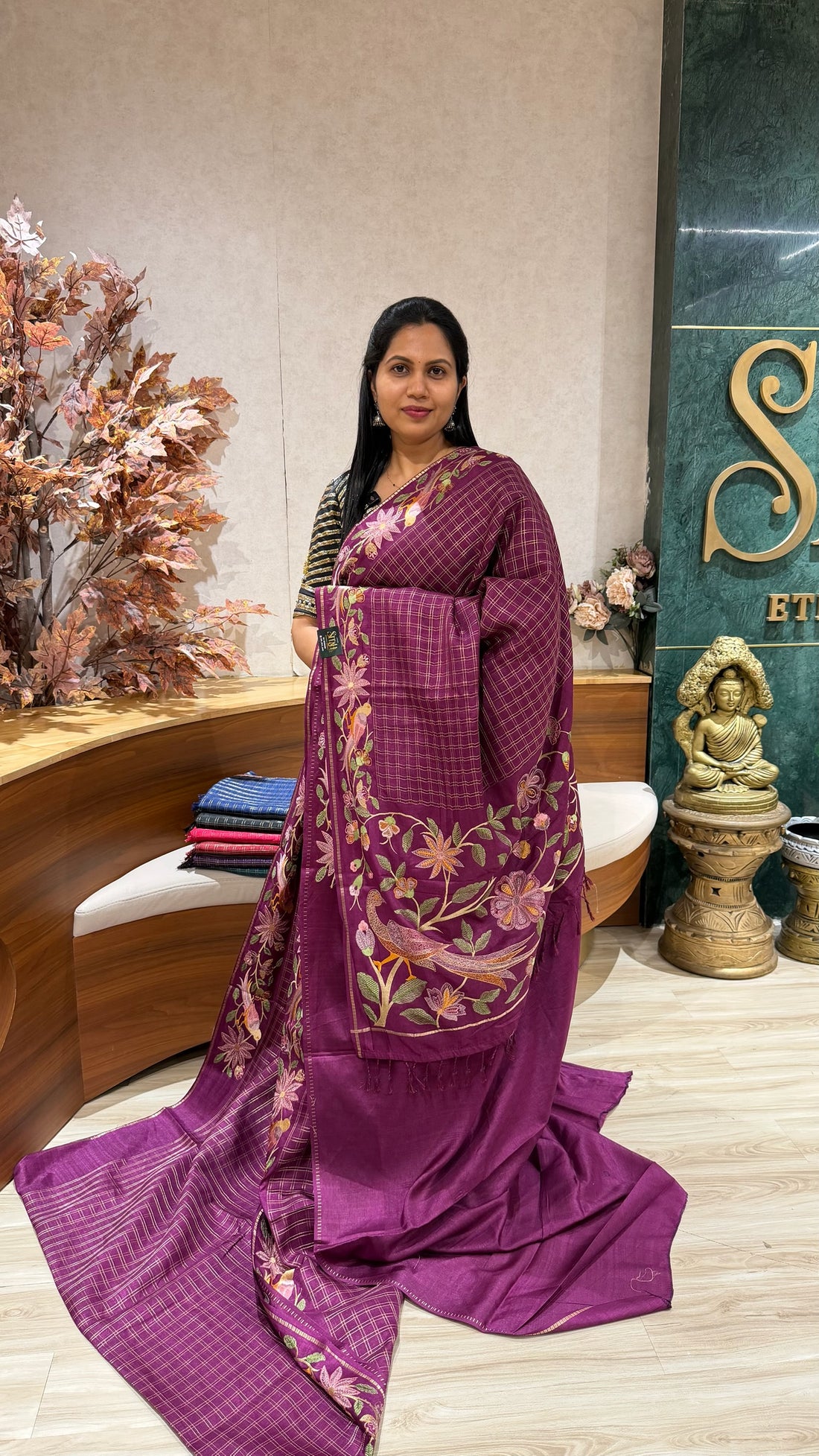 Tussar embroidery