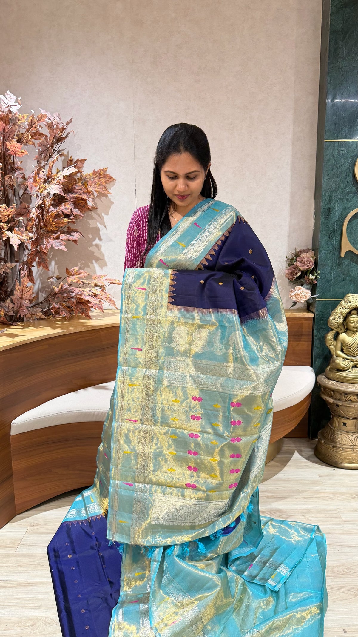 Handloom gadwal tissue