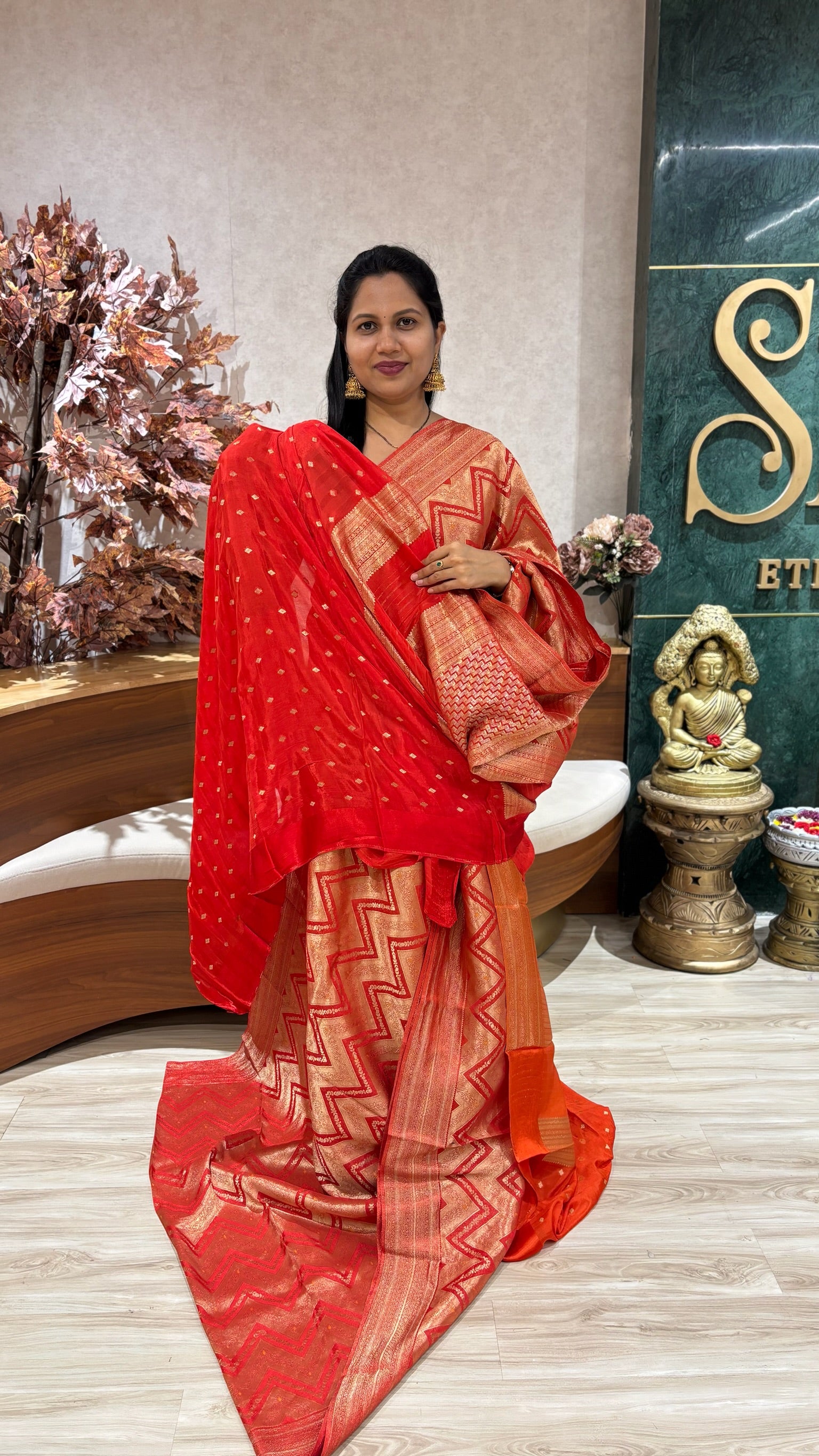 Crepe georgette red