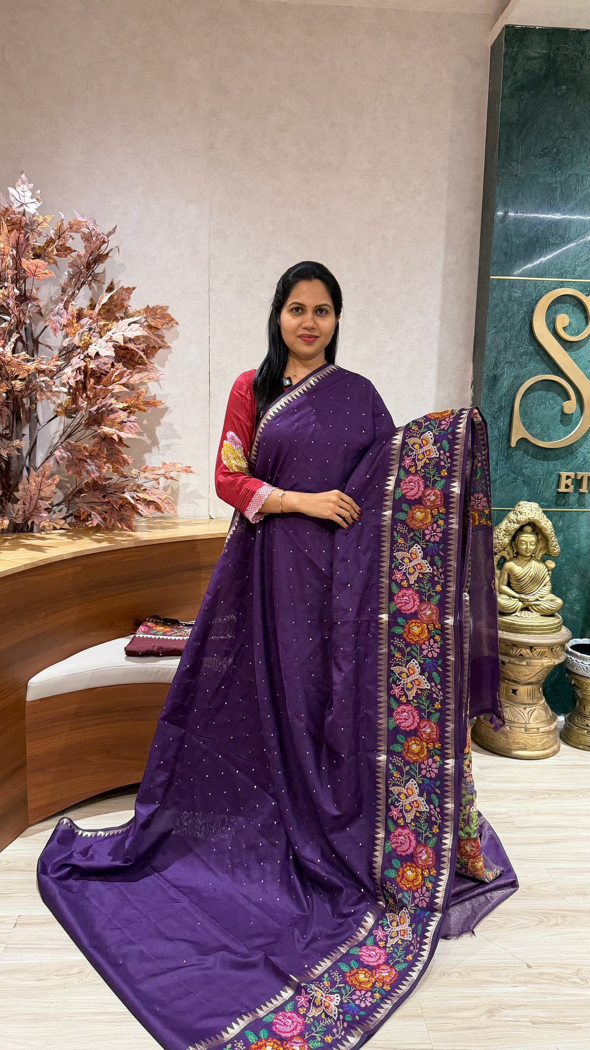 Tussar embroidery