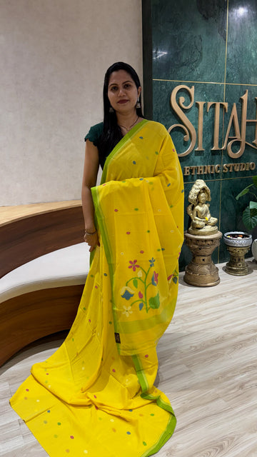 Jhamdani cotton yellow