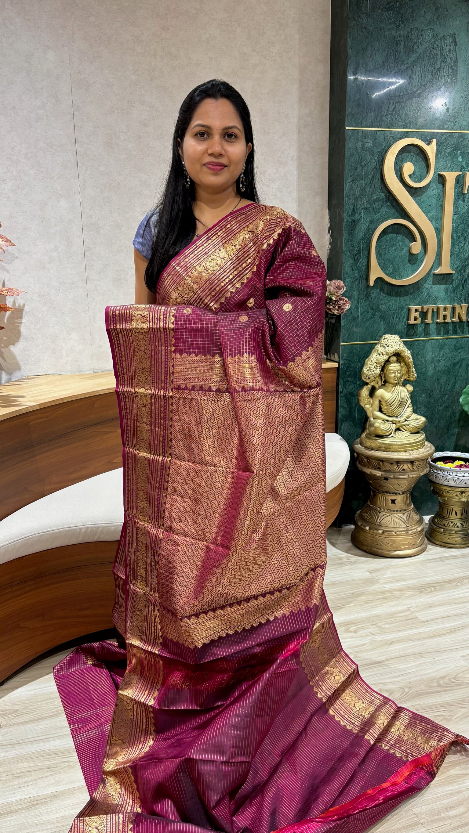 Handloom vintage kanchi magenta