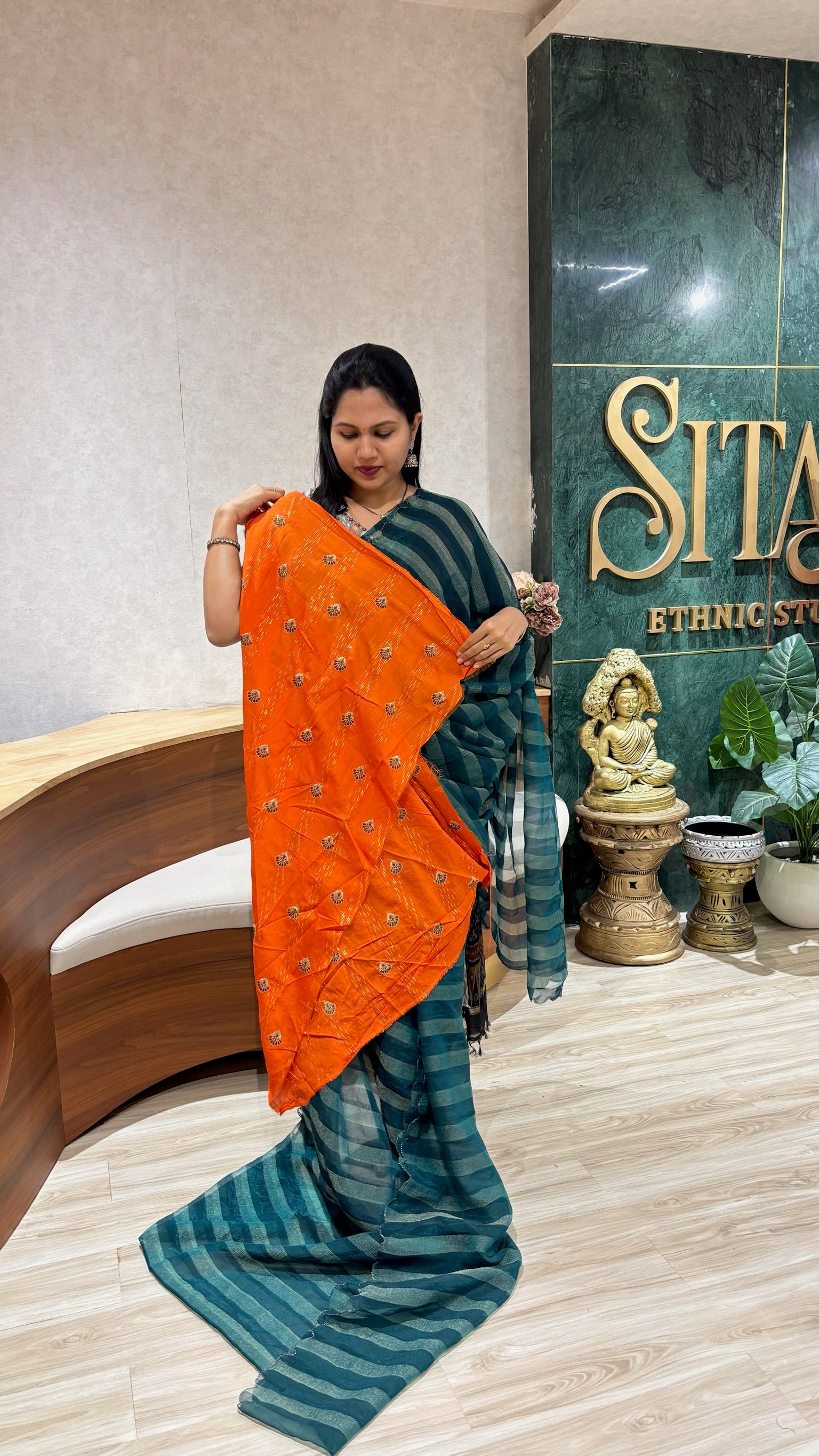 Fancy chiffon emerald green