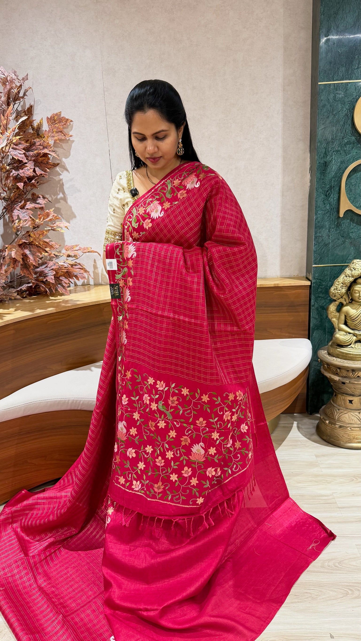 Fancy tussar embroidery