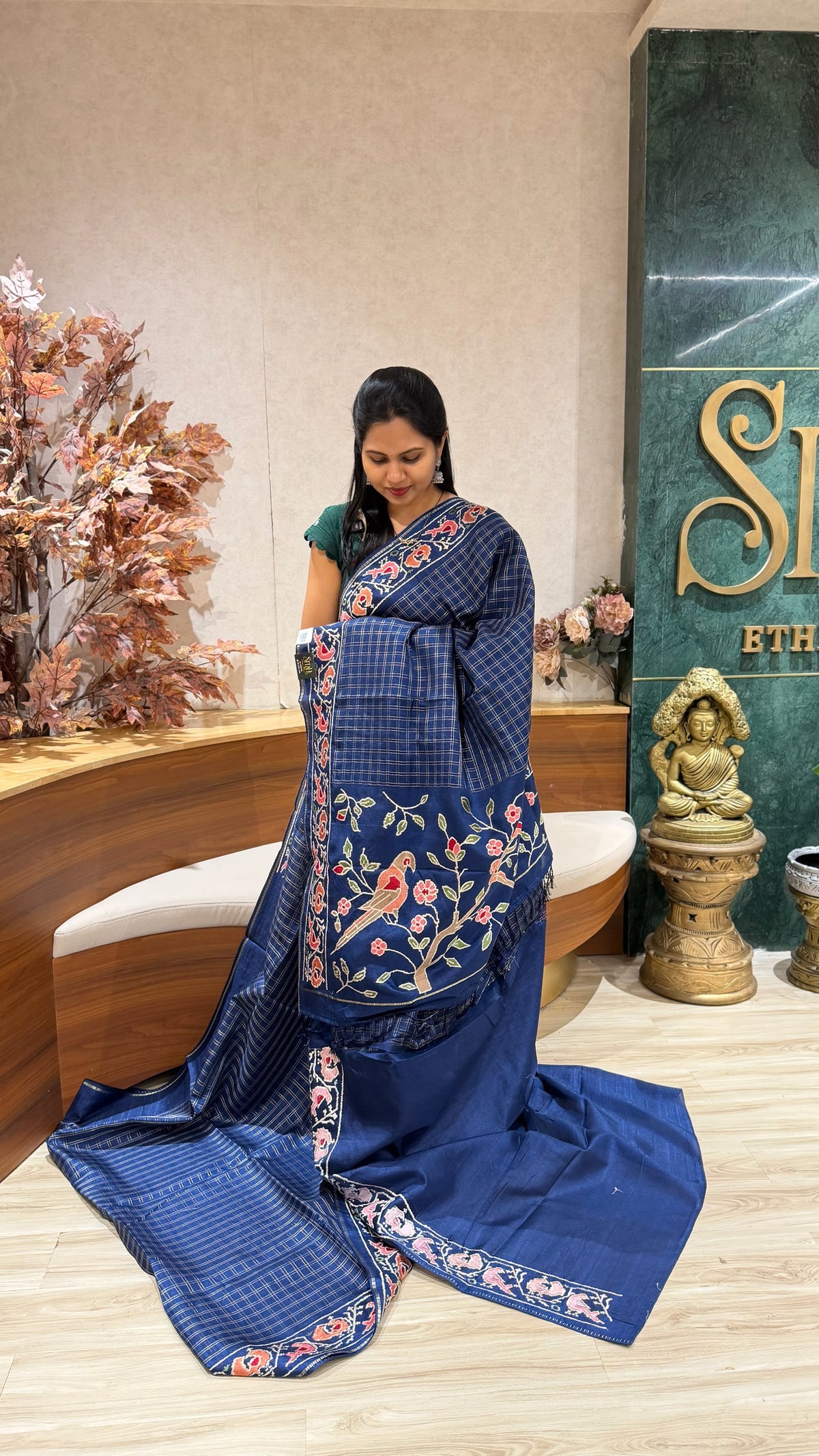Tussar embroidery