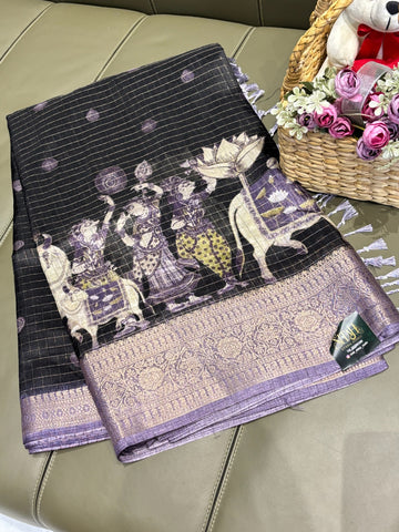 Fancy silk black-purple