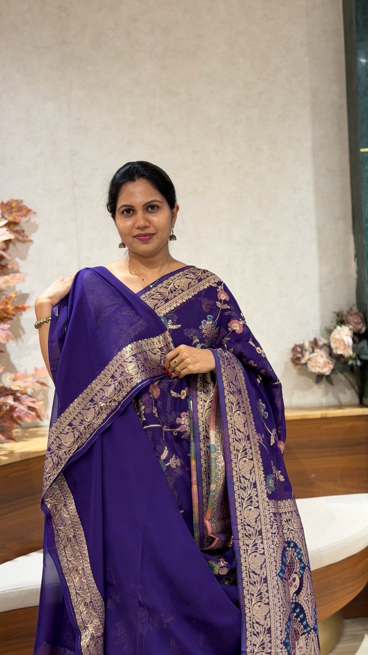 Banaras georgette purple