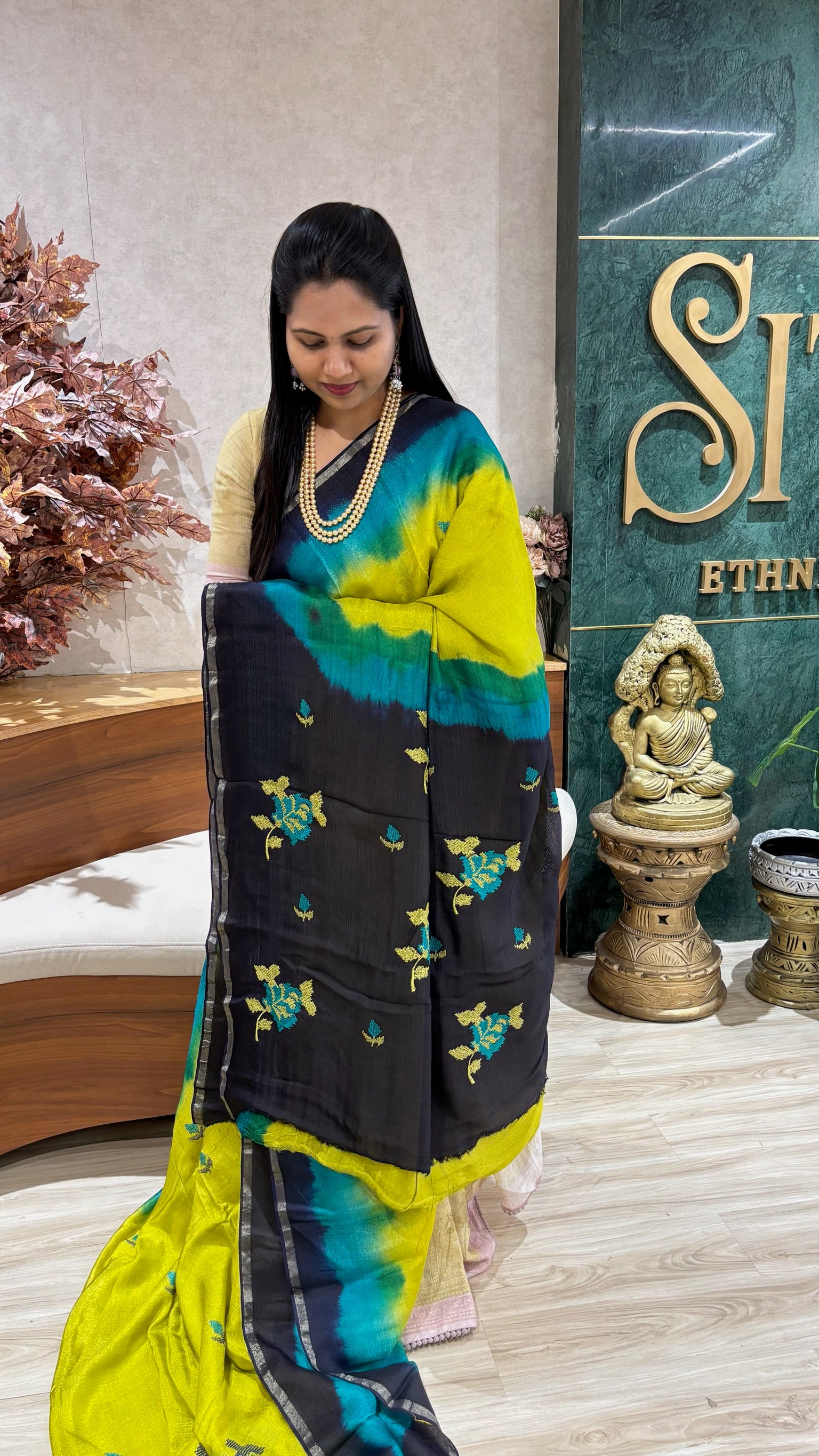 Jute silk saree