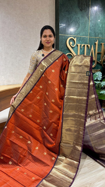 Handloom Kanchi pattu rust