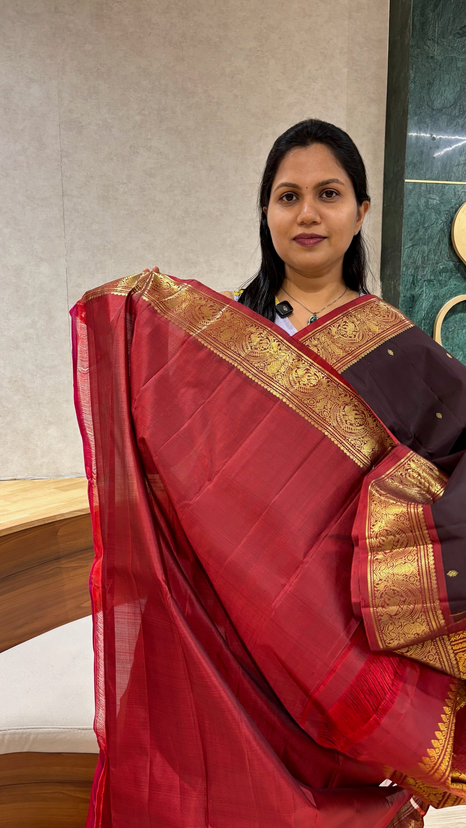 Handloom Kanchi pattu brown