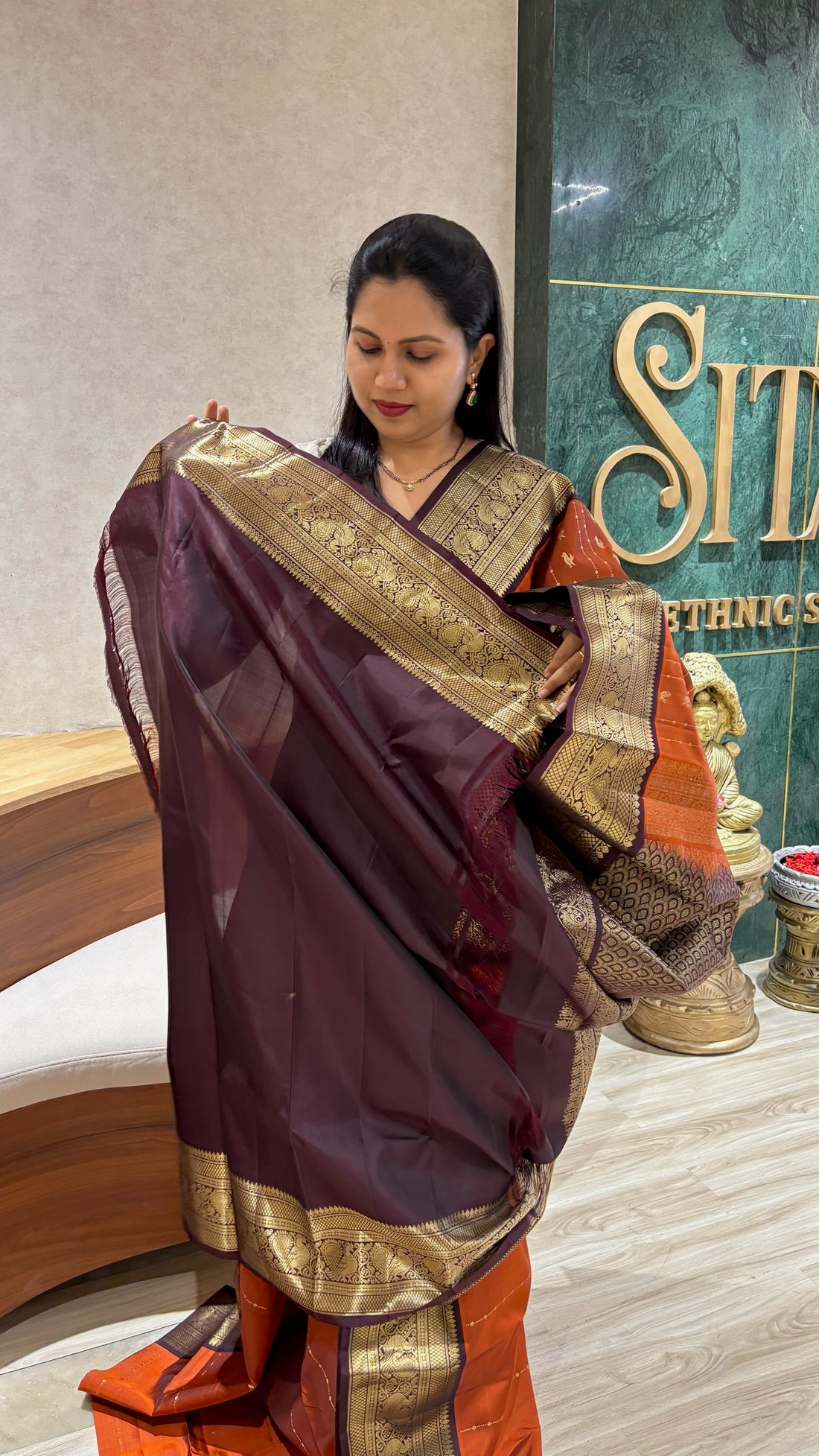 Kanchi pattu rust-brown