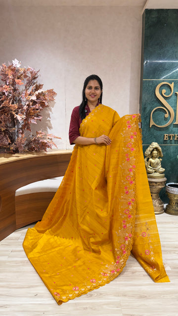 Tussar embroidery