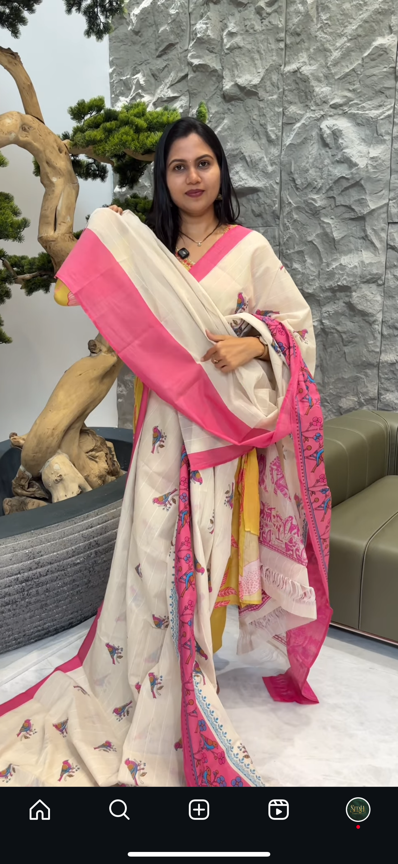 Handloom cotton pink