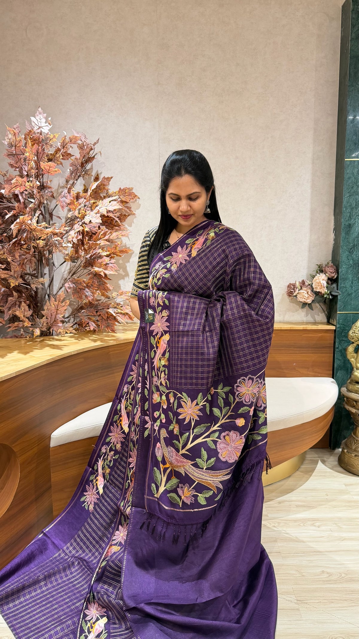 Tussar embroidery