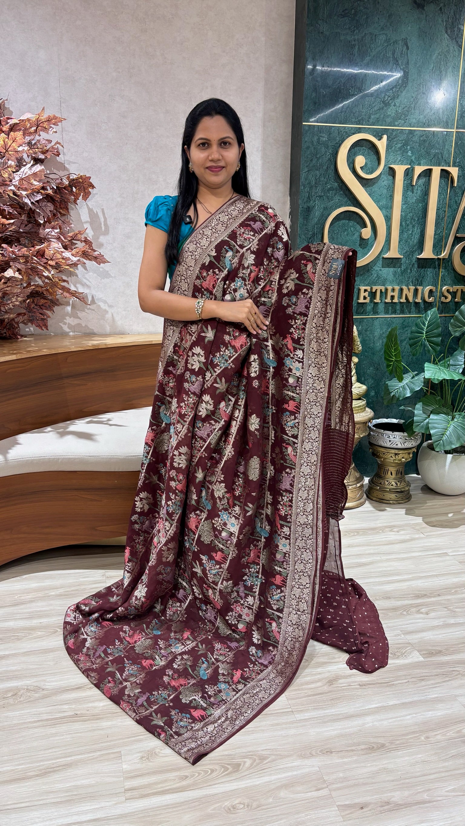 Chiffon georgette brown