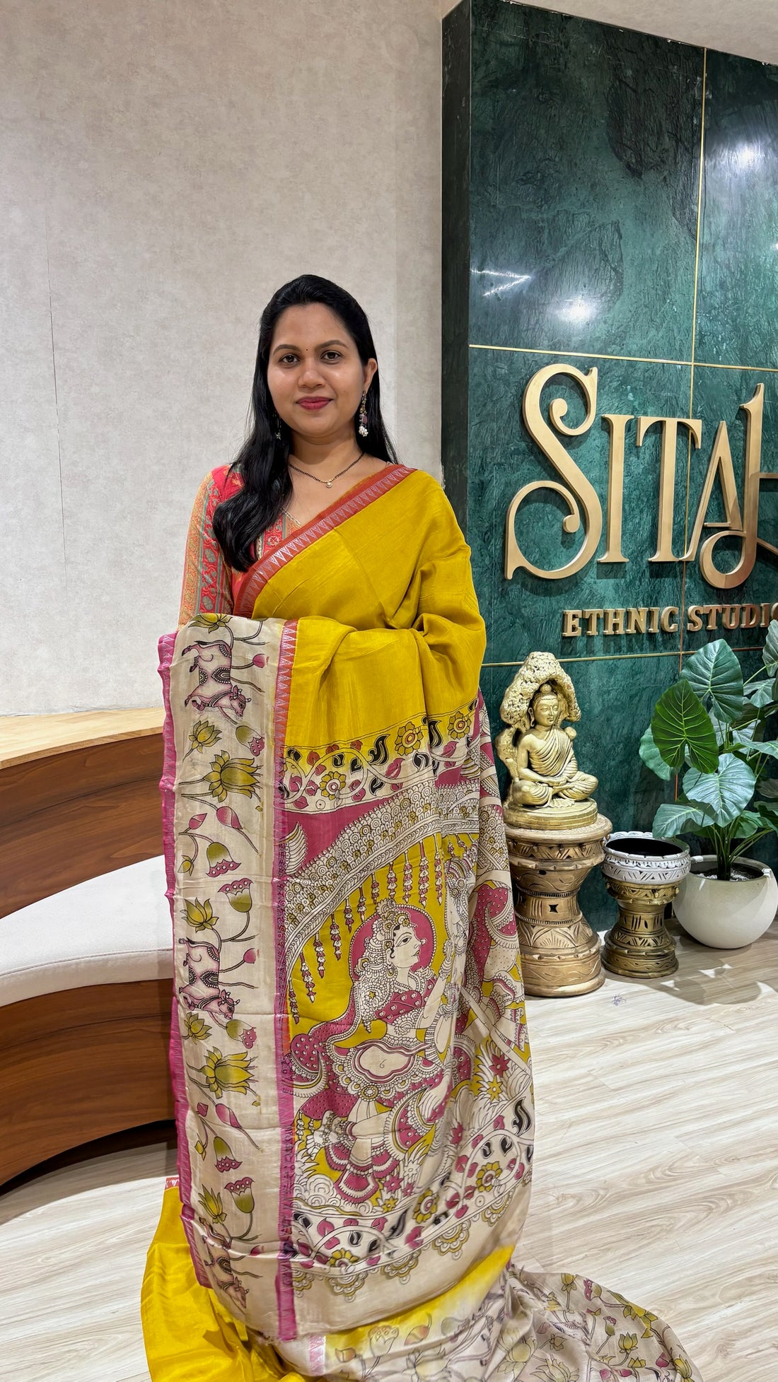 Chennur silk lemon yellow