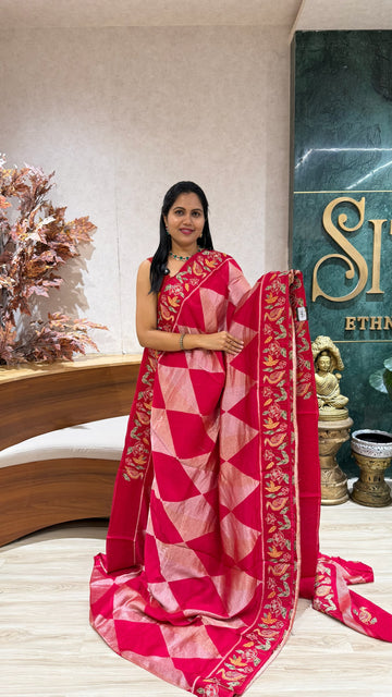 Munga Tussar embroidery