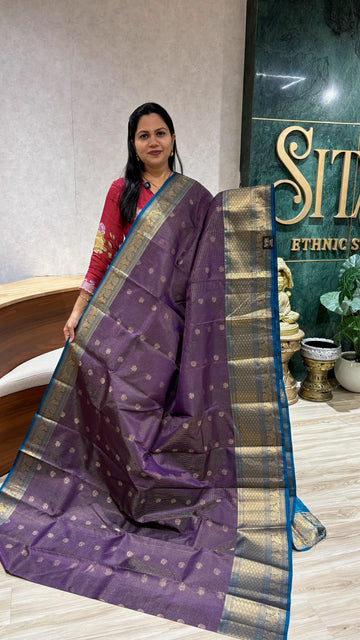 Light weight Kanchi pattu purple