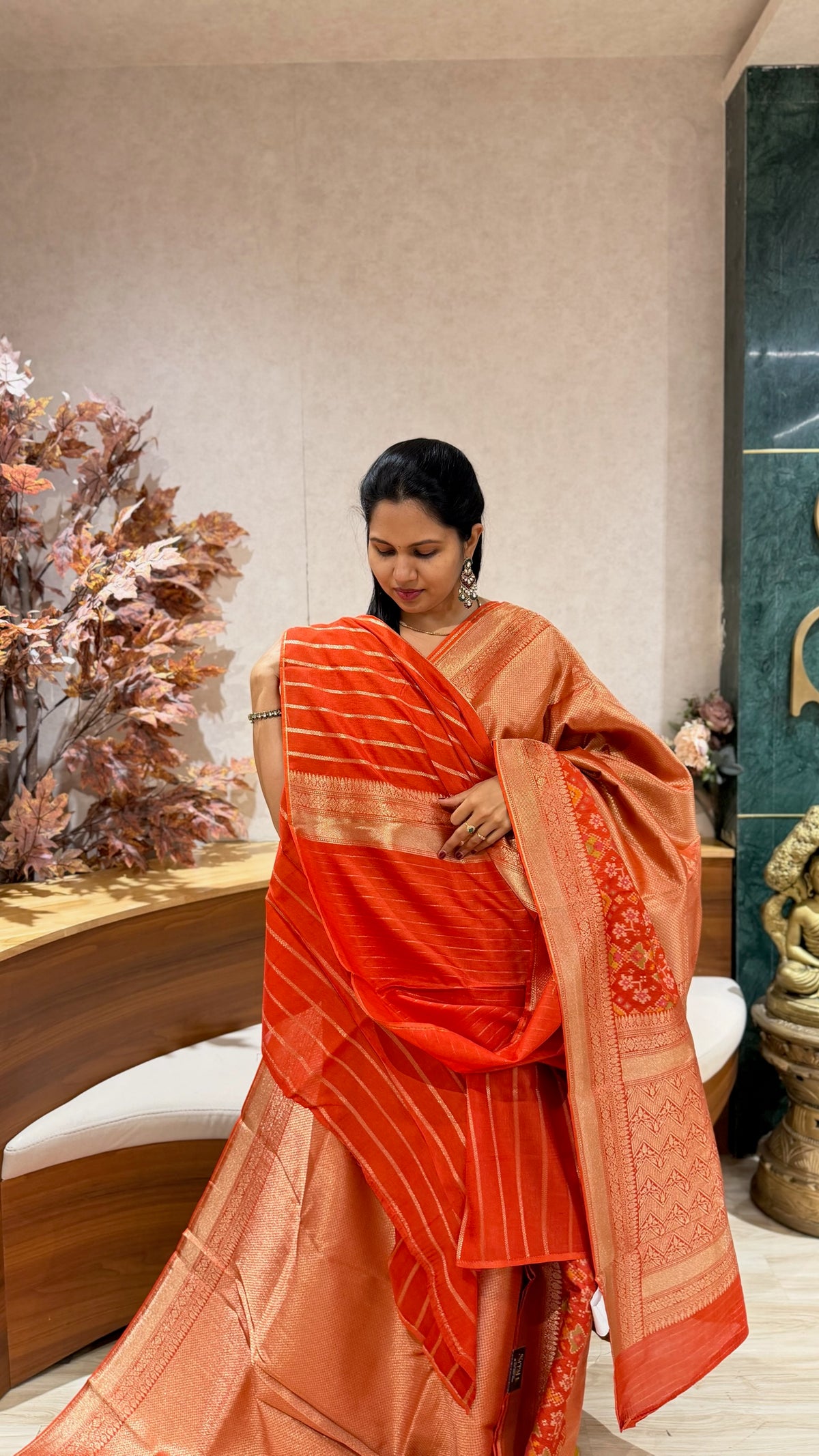 Banaras Tissue patola orange