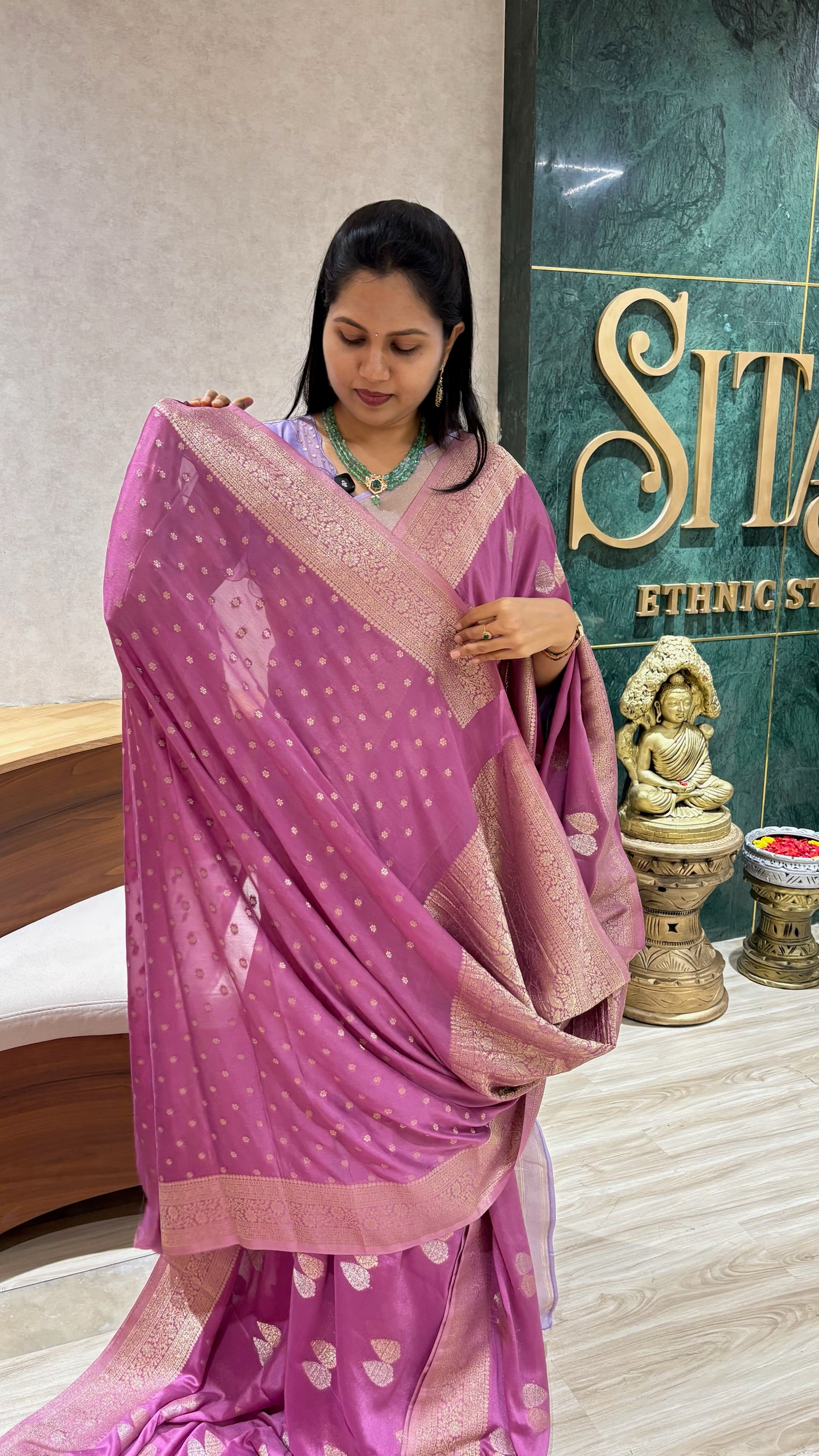 Pure georgette onion pink