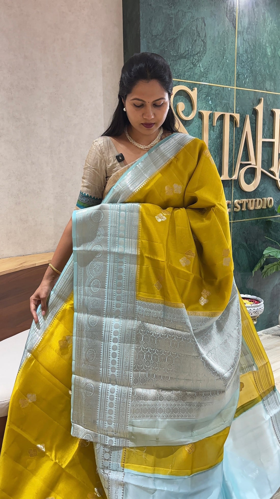 Chanderi mango pattu